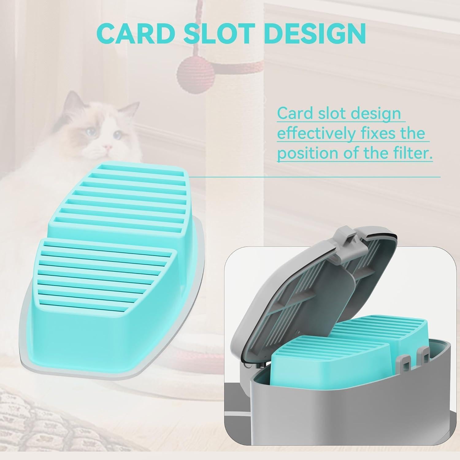 Filtros para Fuente de Agua FOFNON - 12 Piezas (6 Filtros + 6 Esponjas)