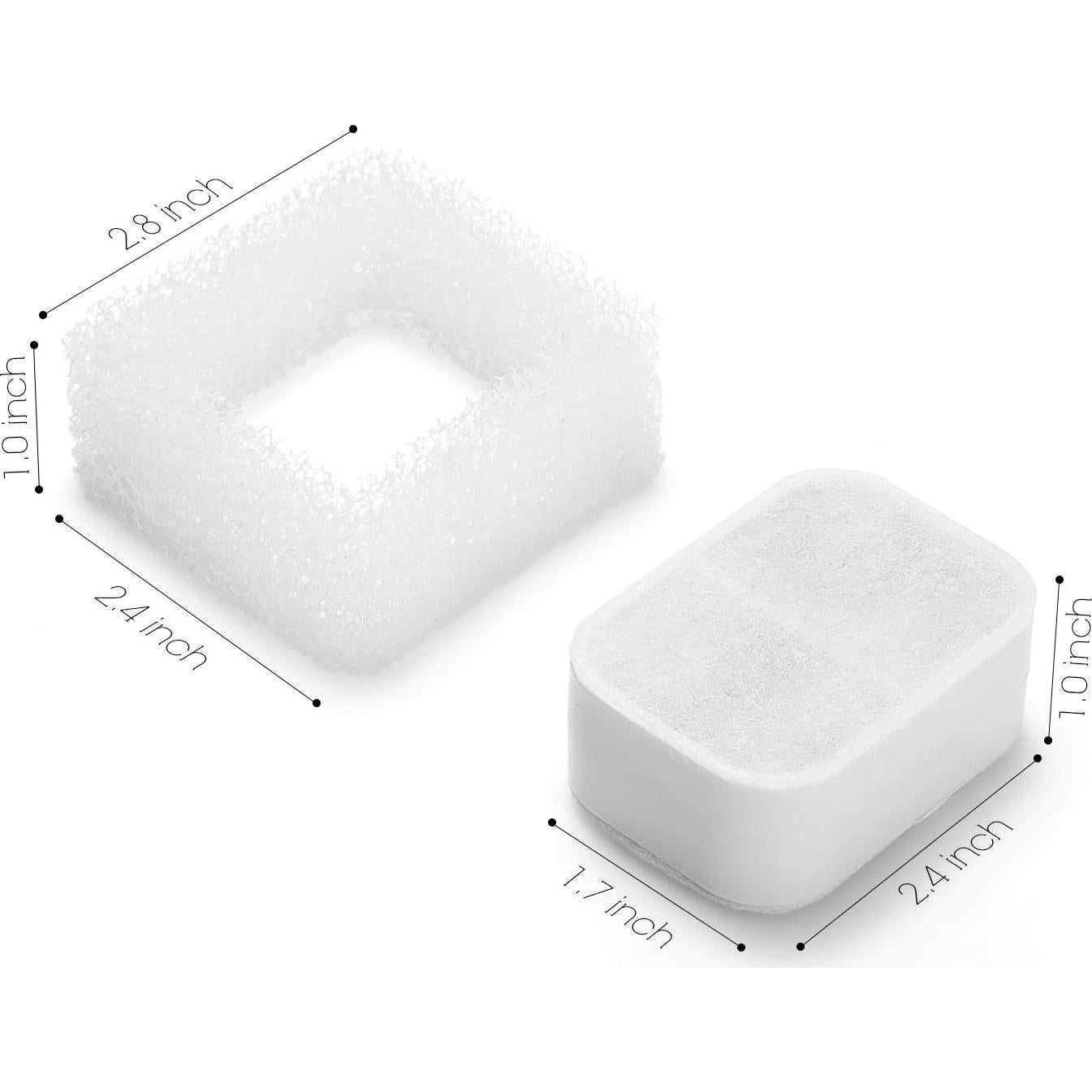 Filtros de Reemplazo iPettie para Fuente de Agua Cerámica 8 Carbón 4 Espuma