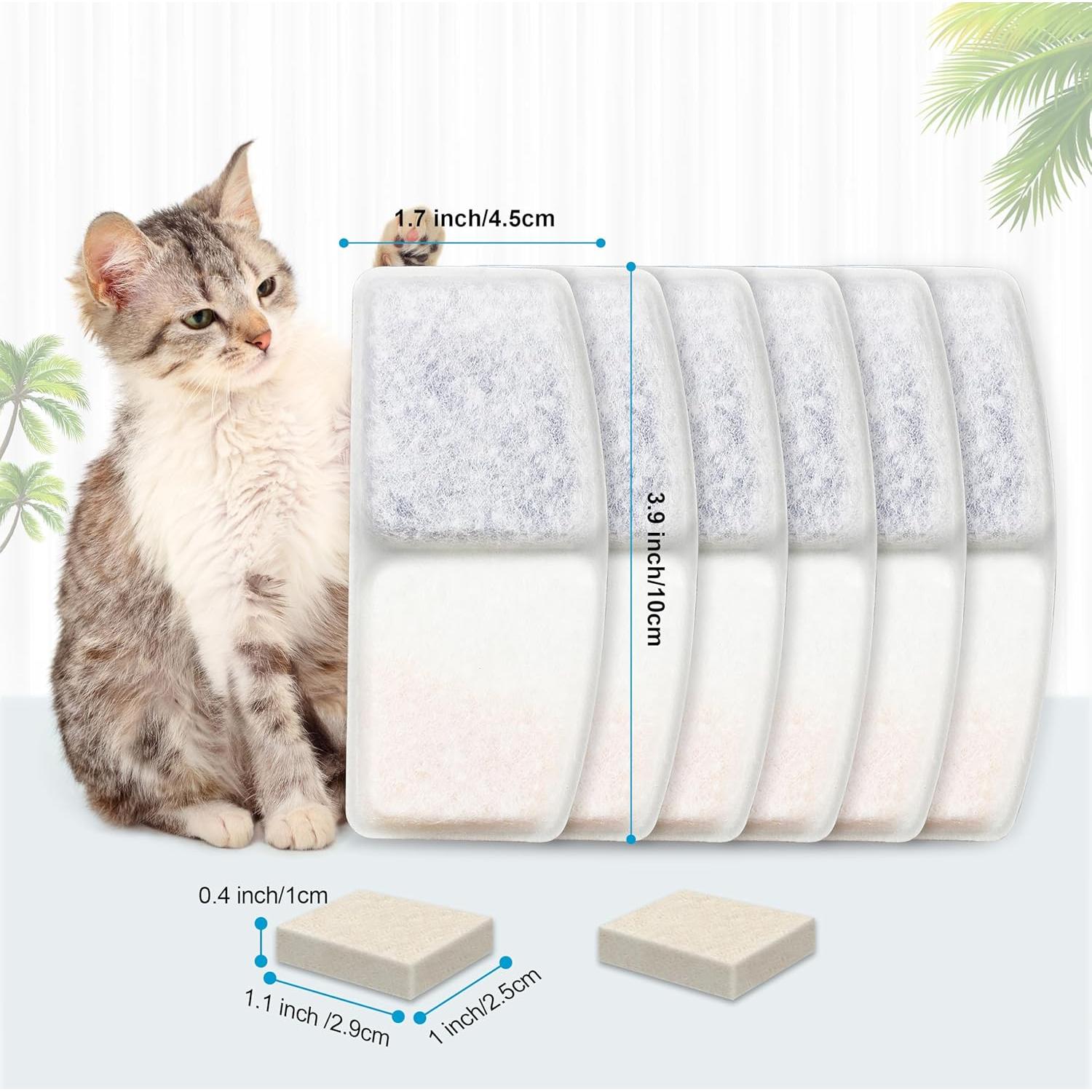 Filtros de agua para gatos Bolpetizo, paquete de 6 unidades