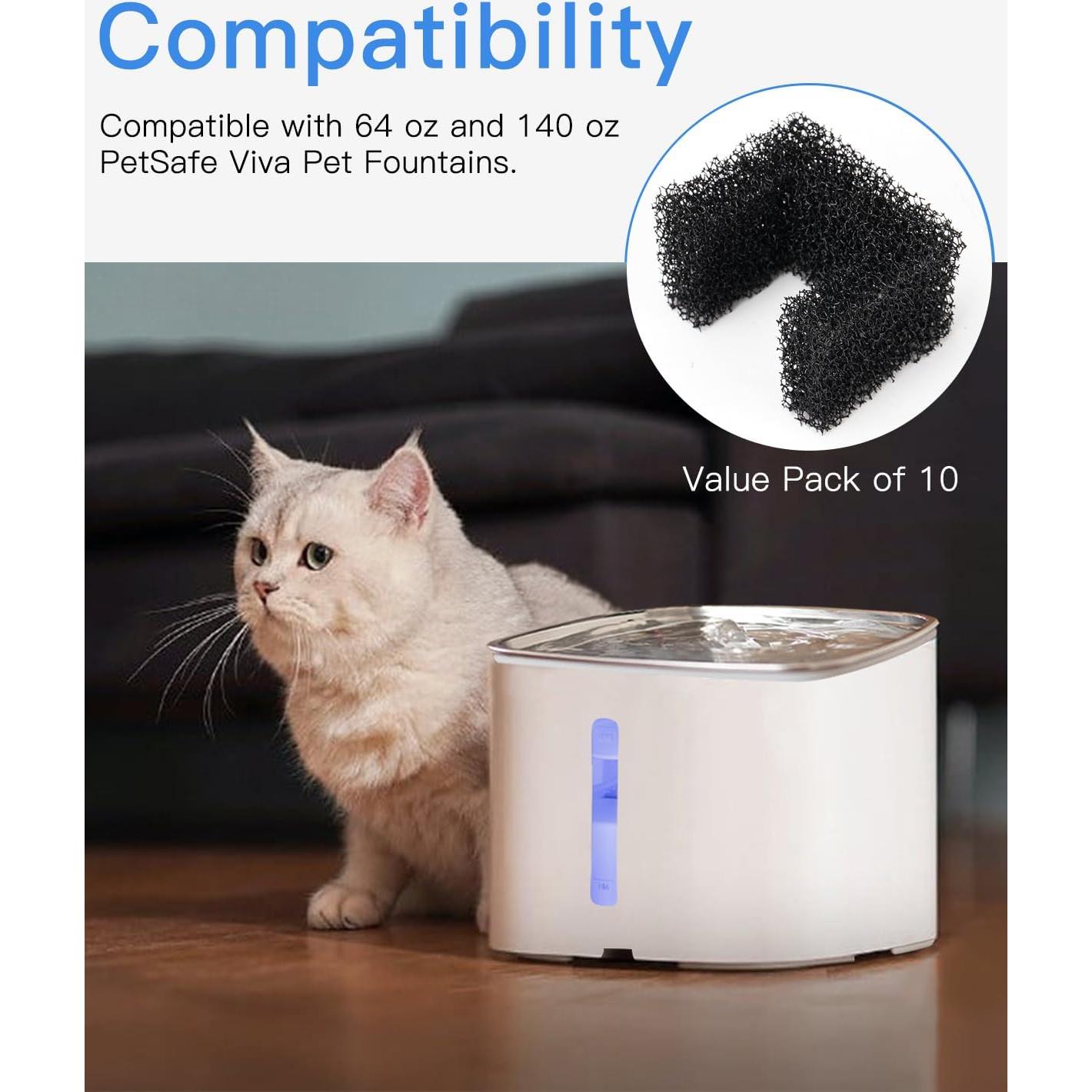 Filtros de Espuma para Fuente de Agua PetSafe Viva - Paquete de 10