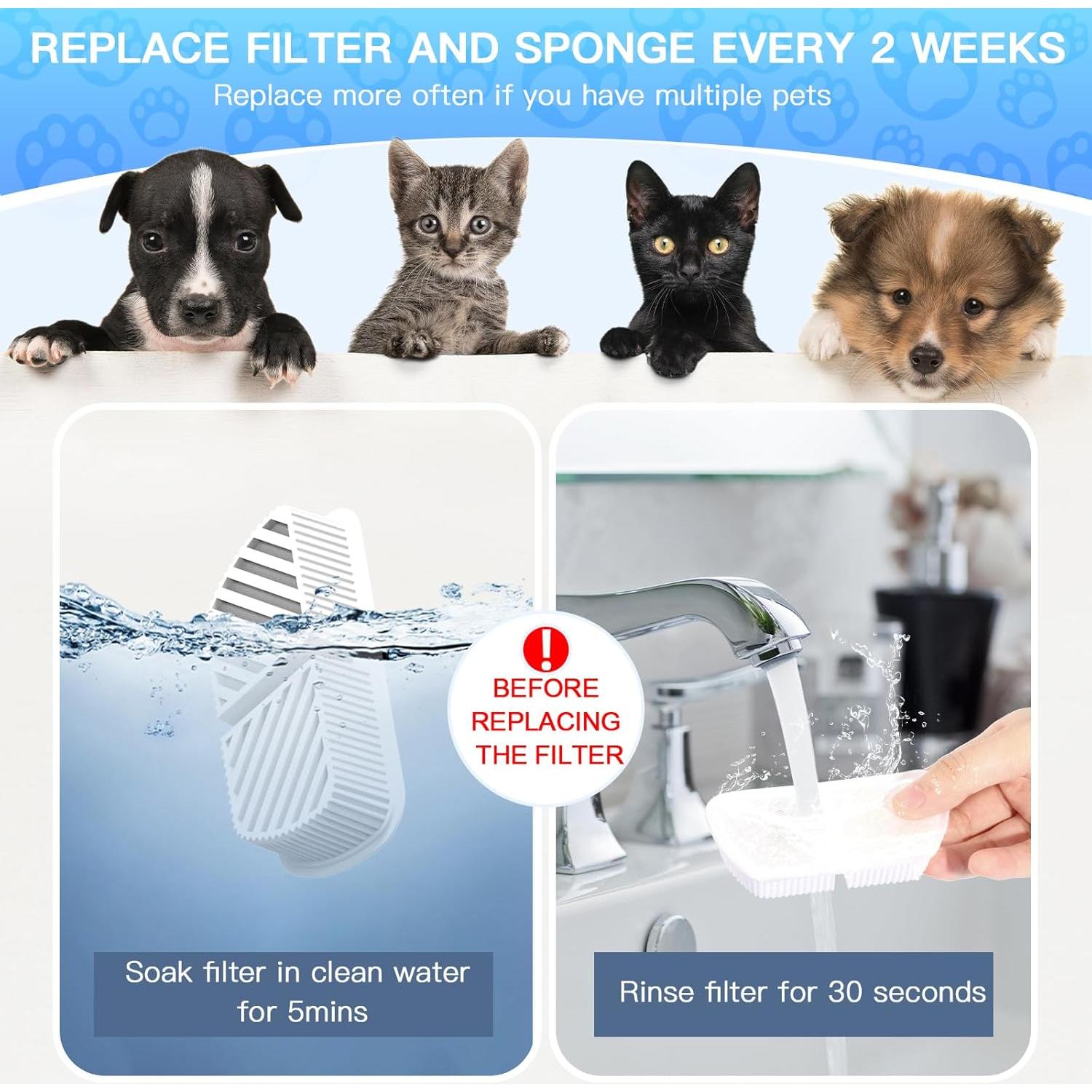 Filtros de agua para gatos Petilog - 8 unidades, 2.5L