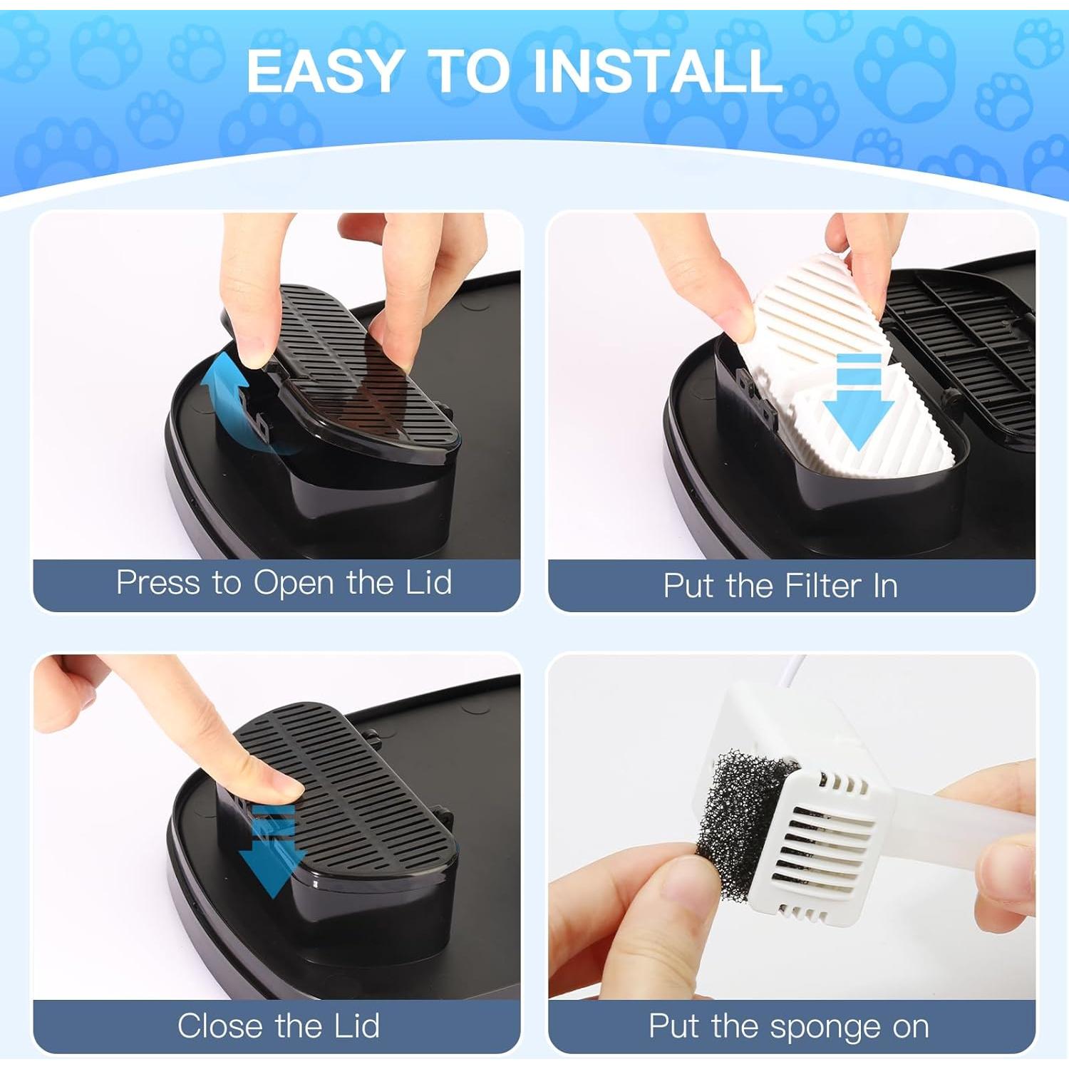 Filtros de agua para gatos Petilog - 8 unidades, 2.5L