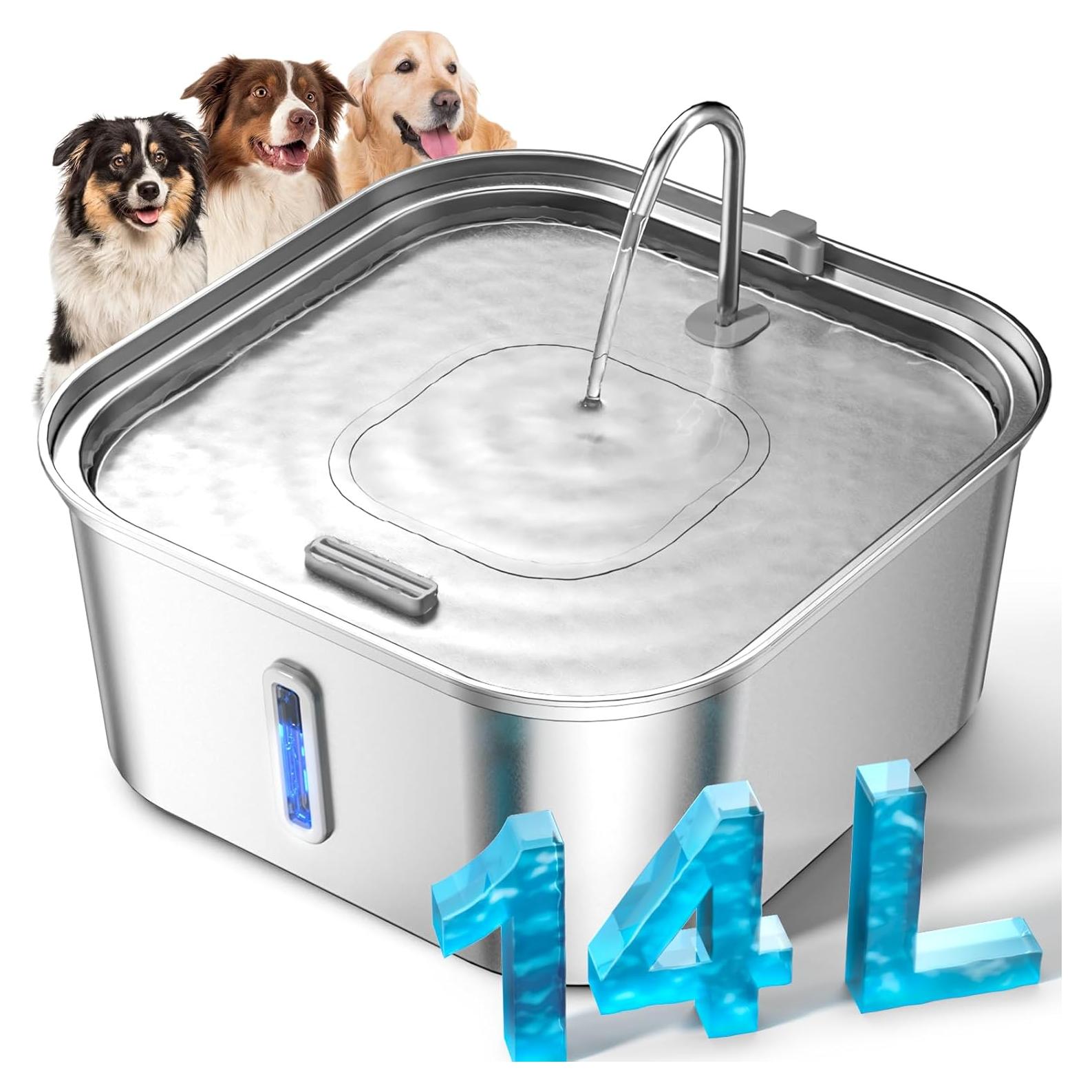 Fuente de Agua para Perros MAILOFY 14L Acero Inoxidable