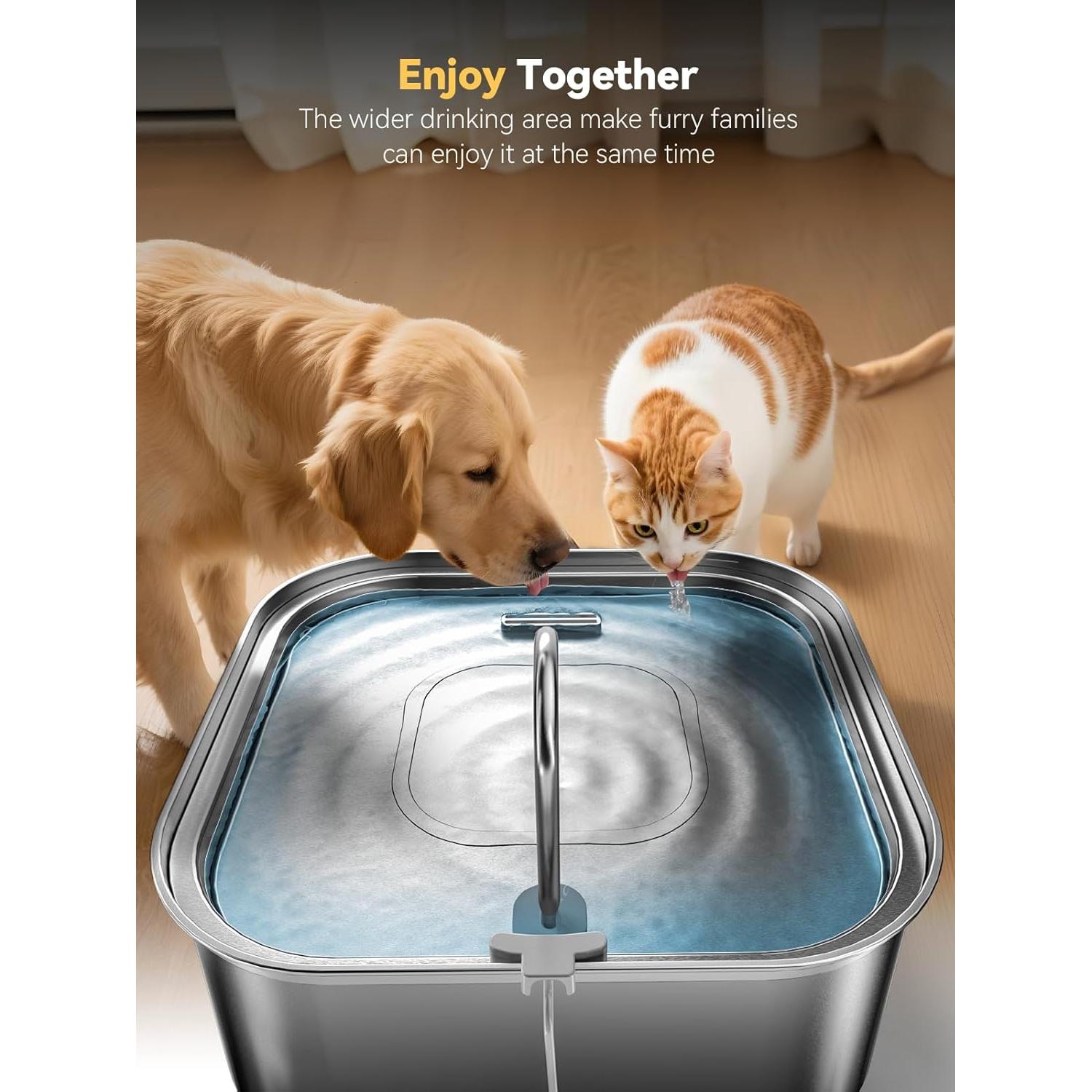 Fuente de Agua para Perros MAILOFY 14L Acero Inoxidable