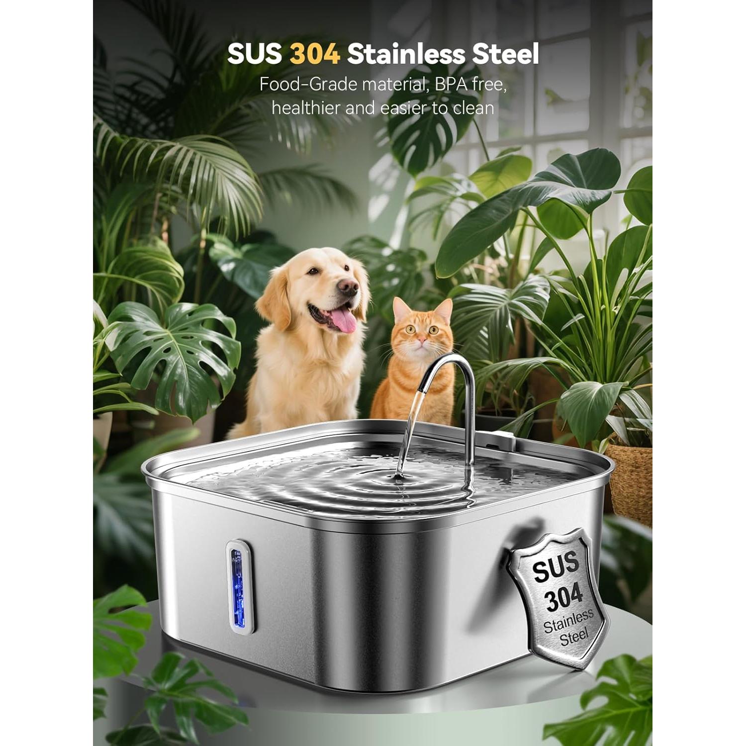 Fuente de Agua para Perros MAILOFY 14L Acero Inoxidable