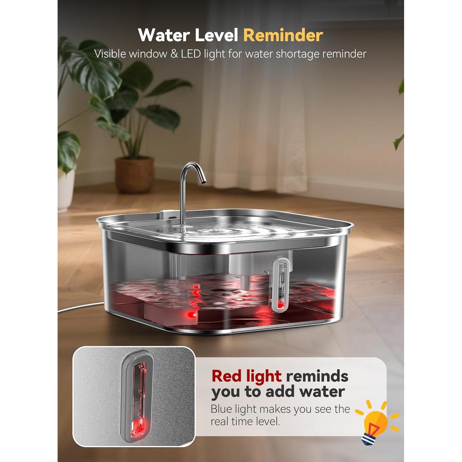 Fuente de Agua para Perros MAILOFY 14L Acero Inoxidable