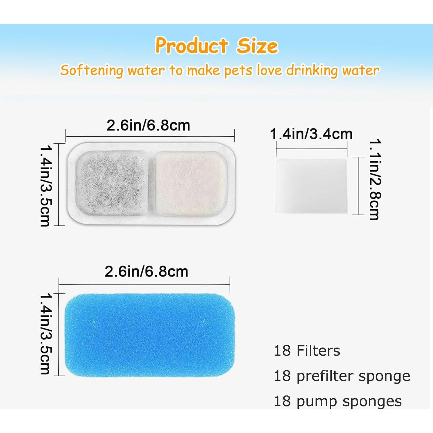 Filtros de Reemplazo Oneisall PWF-001 2L para Gatos 18 Pzas