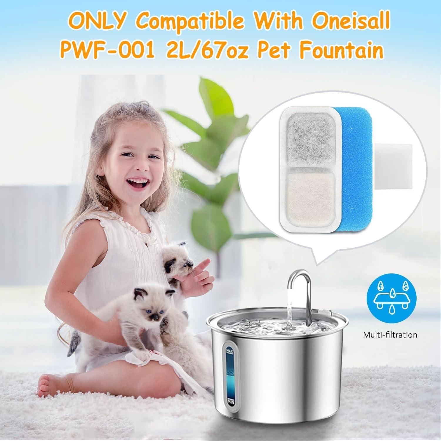 Filtros de Reemplazo Oneisall PWF-001 2L para Gatos 18 Pzas