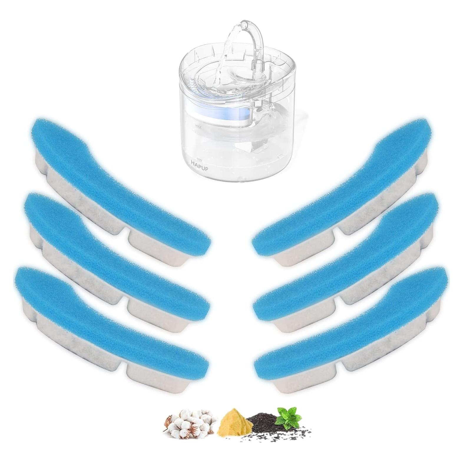 Filtros de Reemplazo HAPUP para Fuente de Agua para Gatos - Paquete de 6