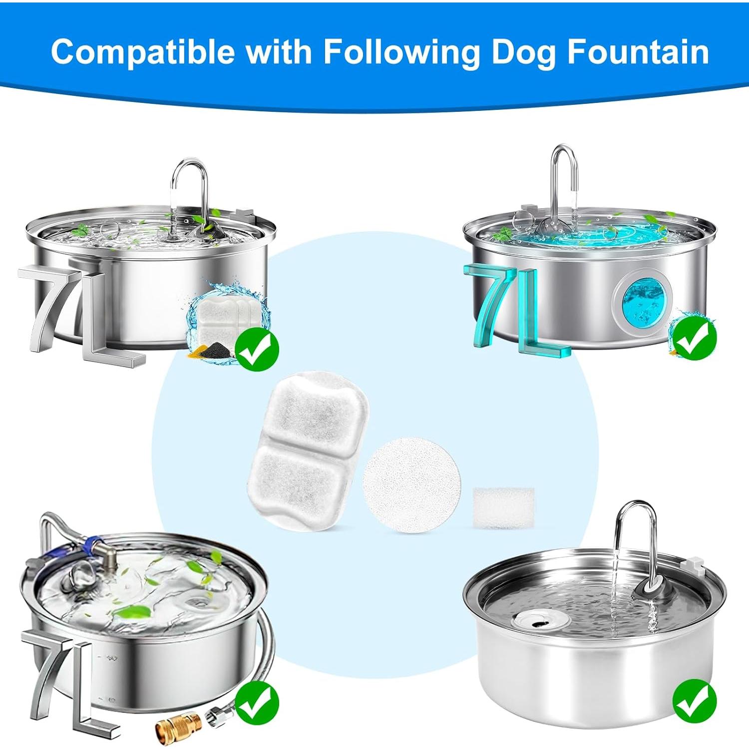 16 Filtros de Reemplazo Ufitar para Fuente de Agua 7L Acero Inoxidable