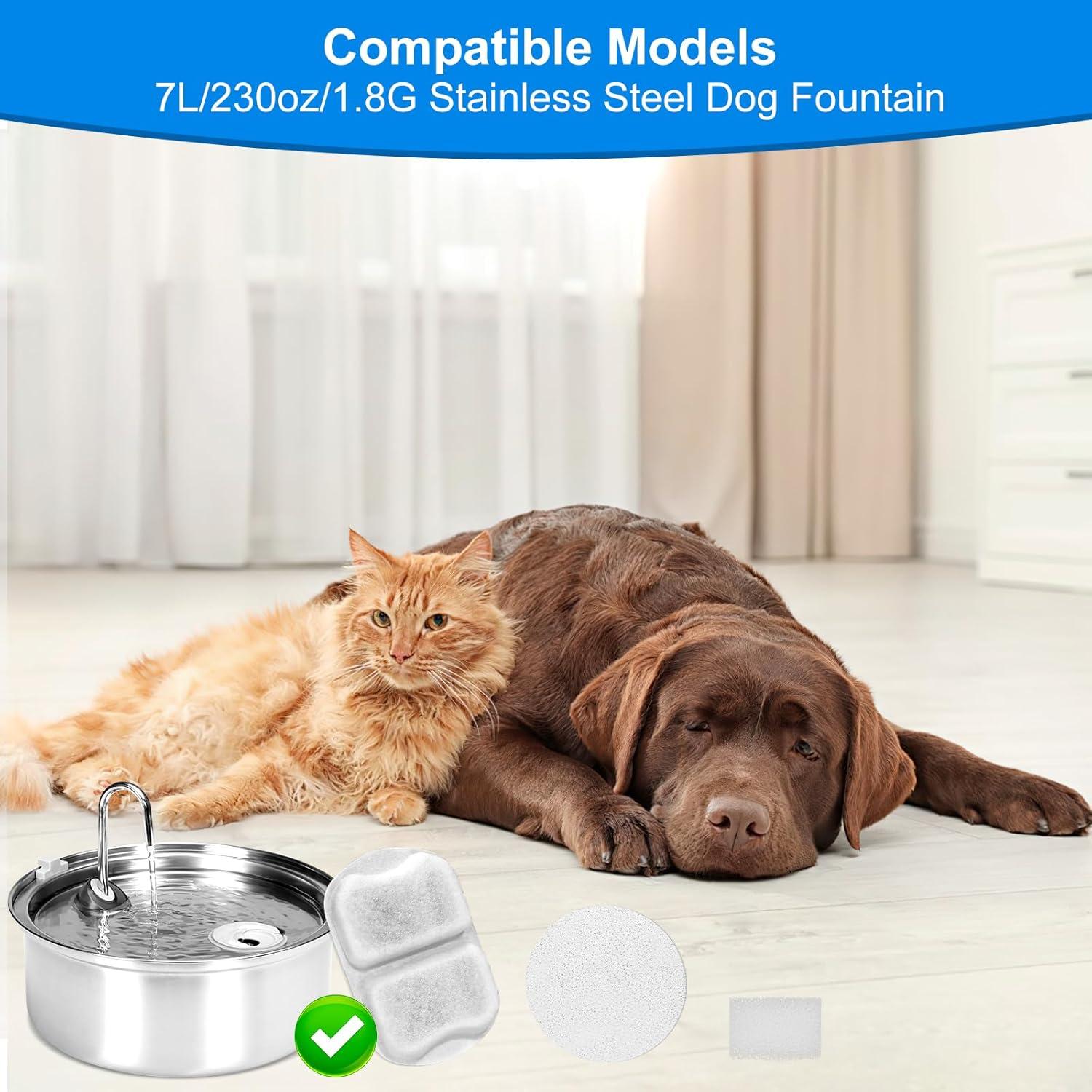 16 Filtros de Reemplazo Ufitar para Fuente de Agua 7L Acero Inoxidable