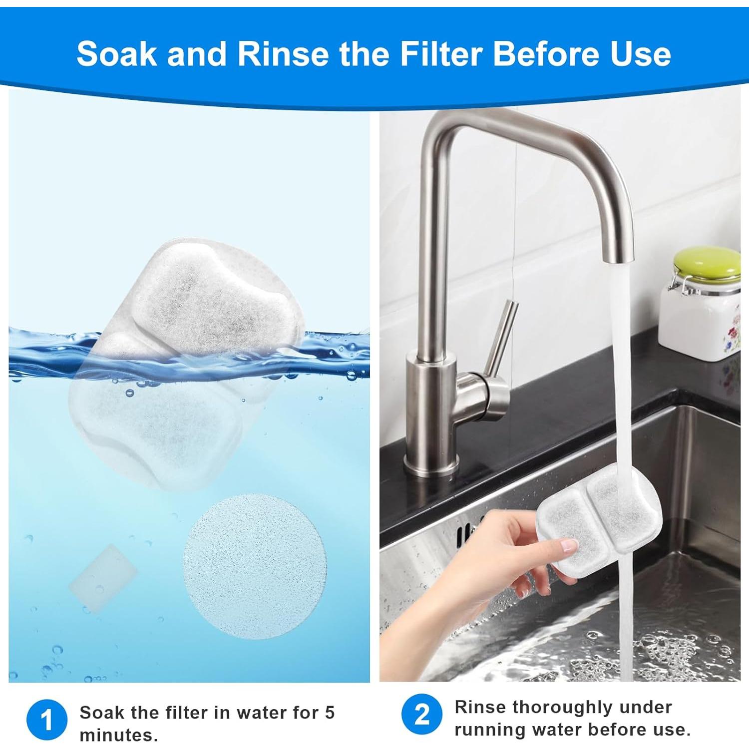 16 Filtros de Reemplazo Ufitar para Fuente de Agua 7L Acero Inoxidable