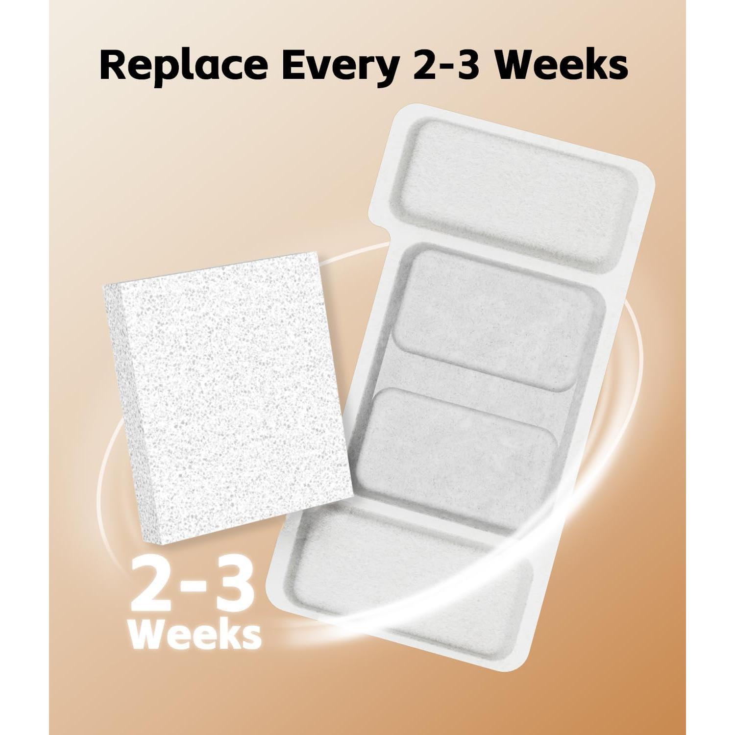 Fuente de Agua para Gatos UPAWPIA 3.2L con 8 Filtros y Esponjas