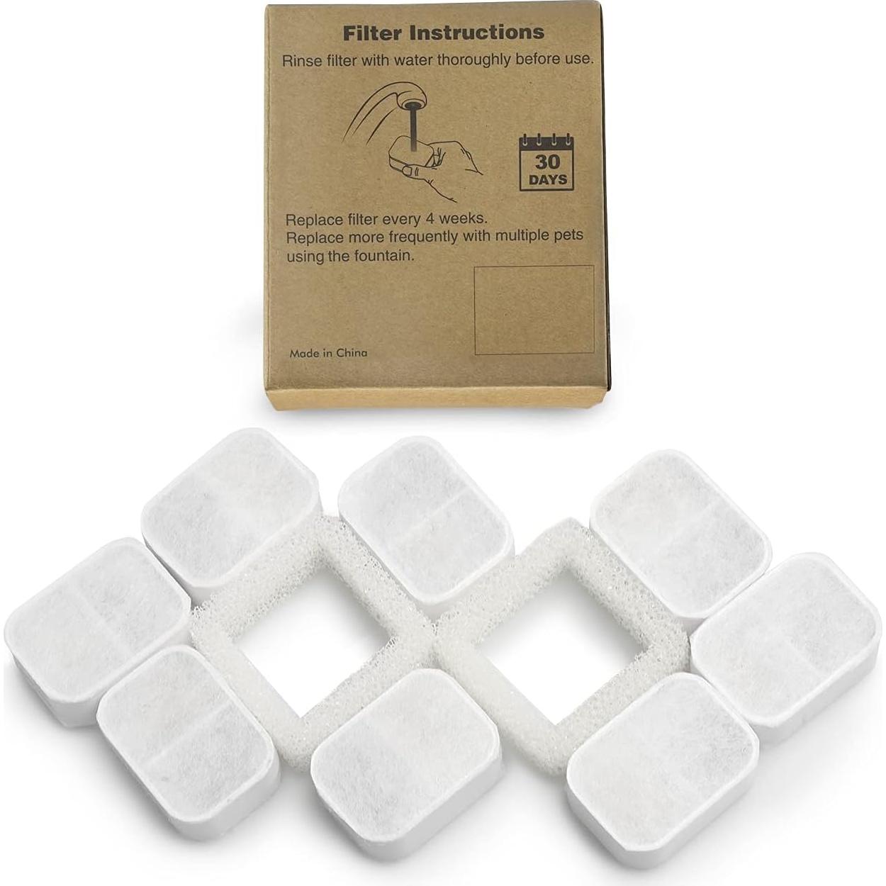 Paquete de 10 filtros de reemplazo para fuente de agua VinDox