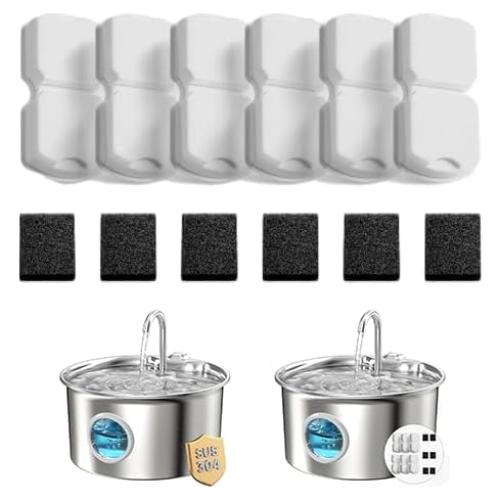 Filtros de Reemplazo para Fuente de Agua para Gatos ATMZIQXR S18 - 12 Pcs