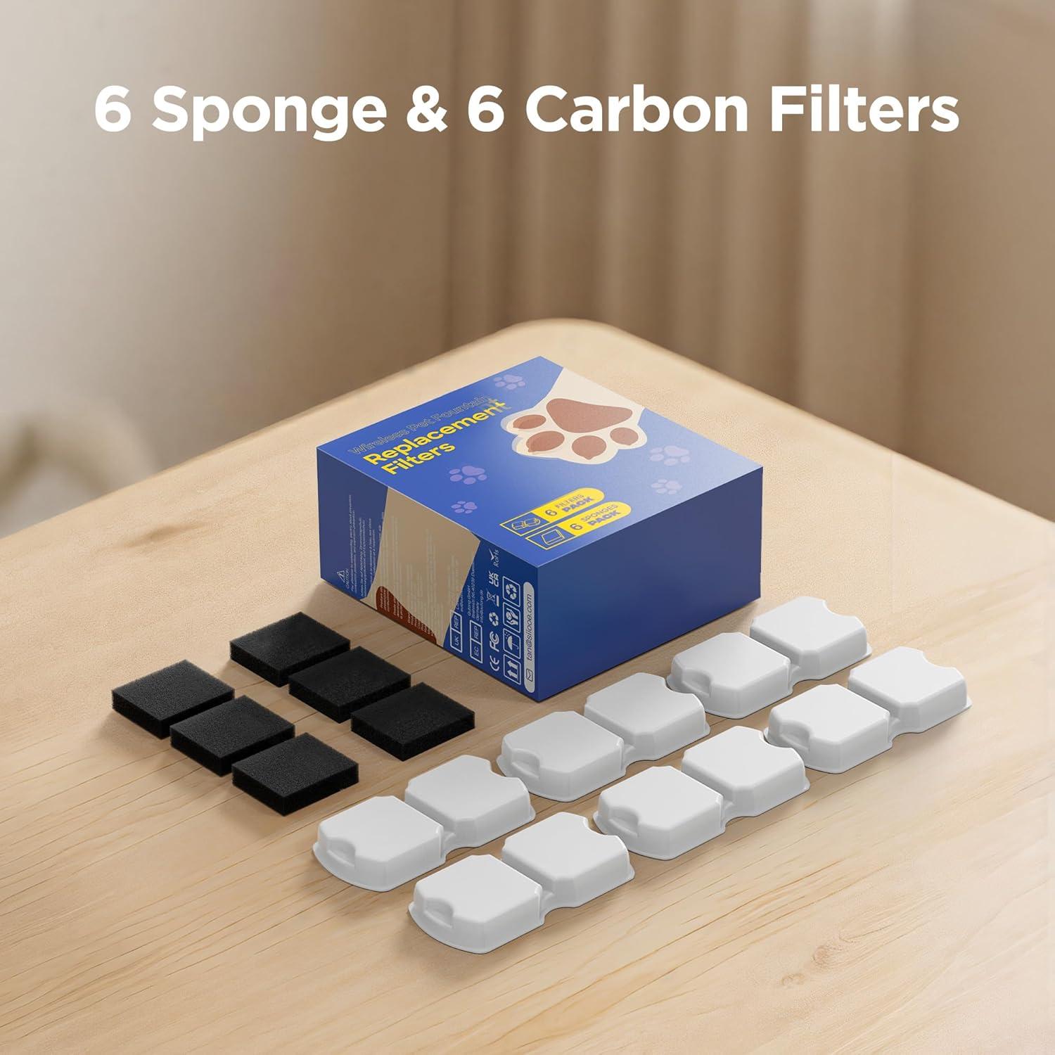 Filtros de Reemplazo para Fuente de Agua para Gatos ATMZIQXR S18 - 12 Pcs