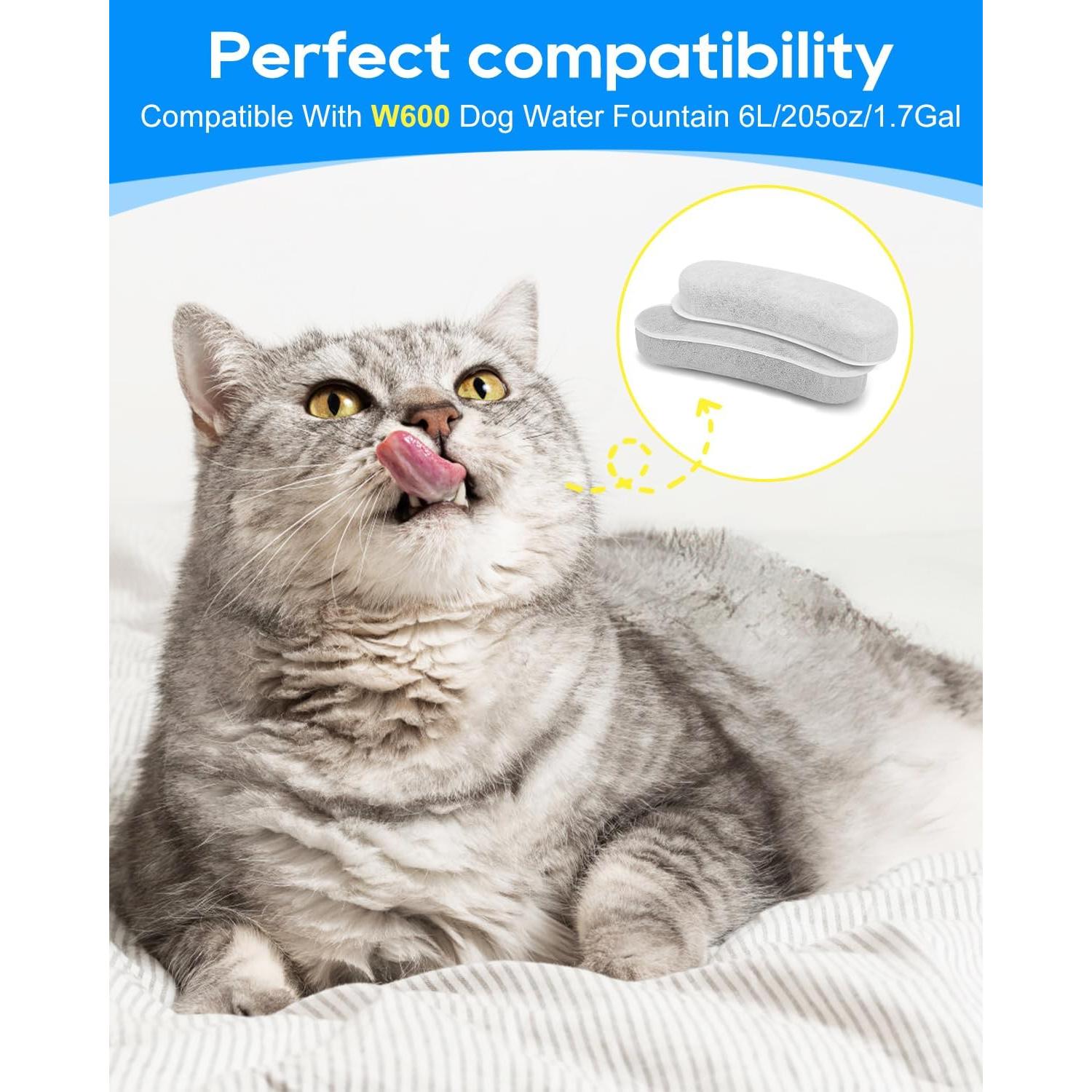 Paquete de 6 Filtros de Carbón Cunina W600 para Mascotas