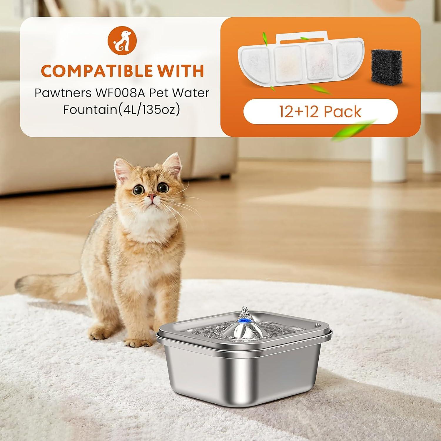 Paquete de 12 Filtros de Reemplazo Pawtners WF008A 21x6.5cm