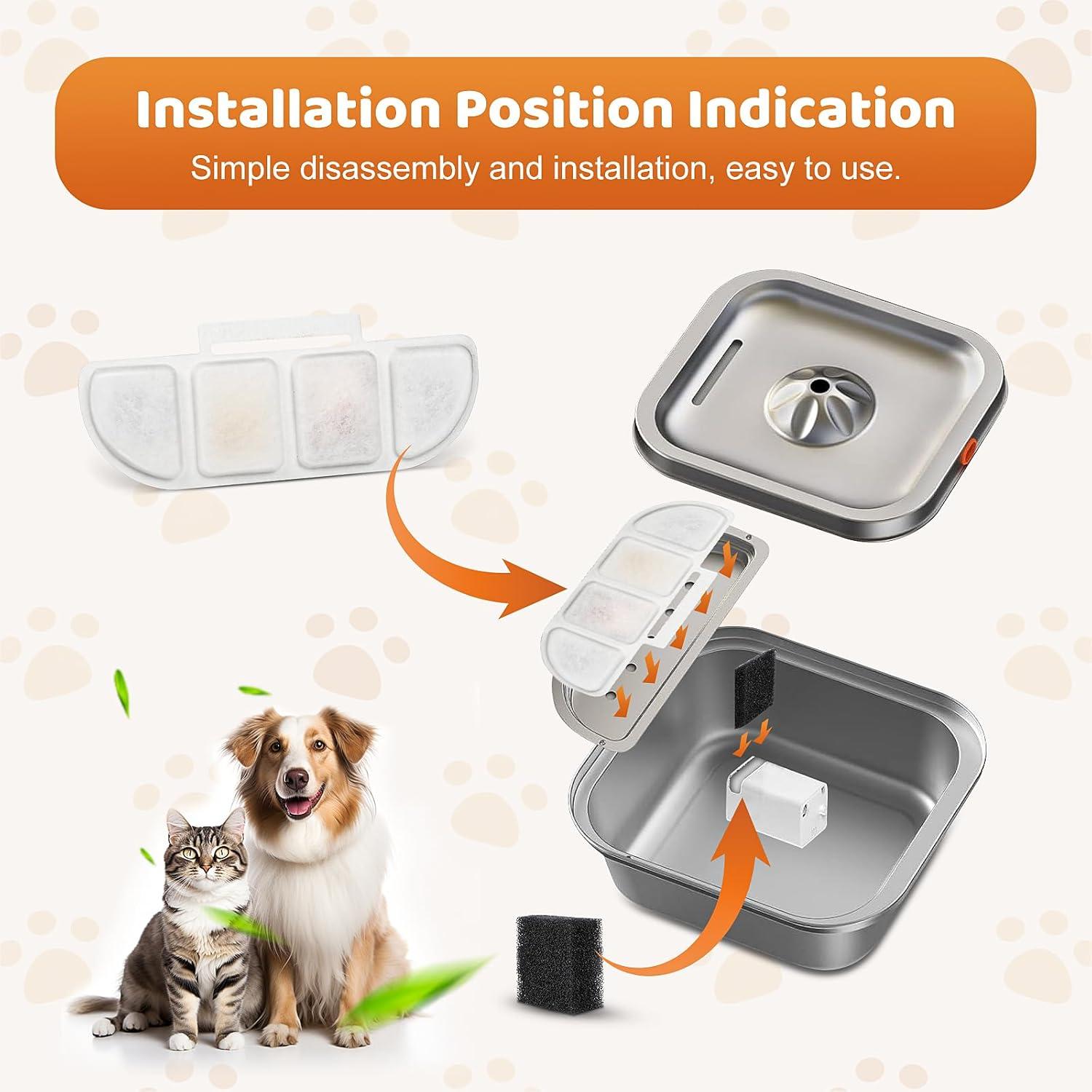 Paquete de 12 Filtros de Reemplazo Pawtners WF008A 21x6.5cm