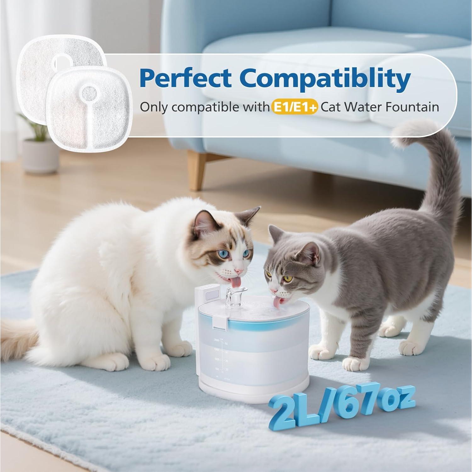 16 Filtros de Reemplazo Caehomly para Fuente de Gato E1/E1+