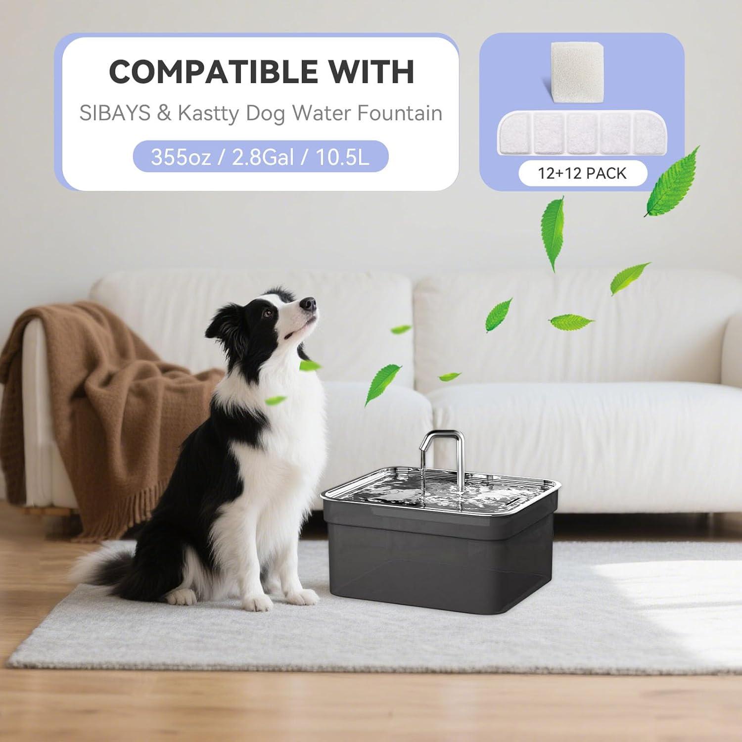 Paquete de 24 filtros de agua para perros Hoscabss 10.5L