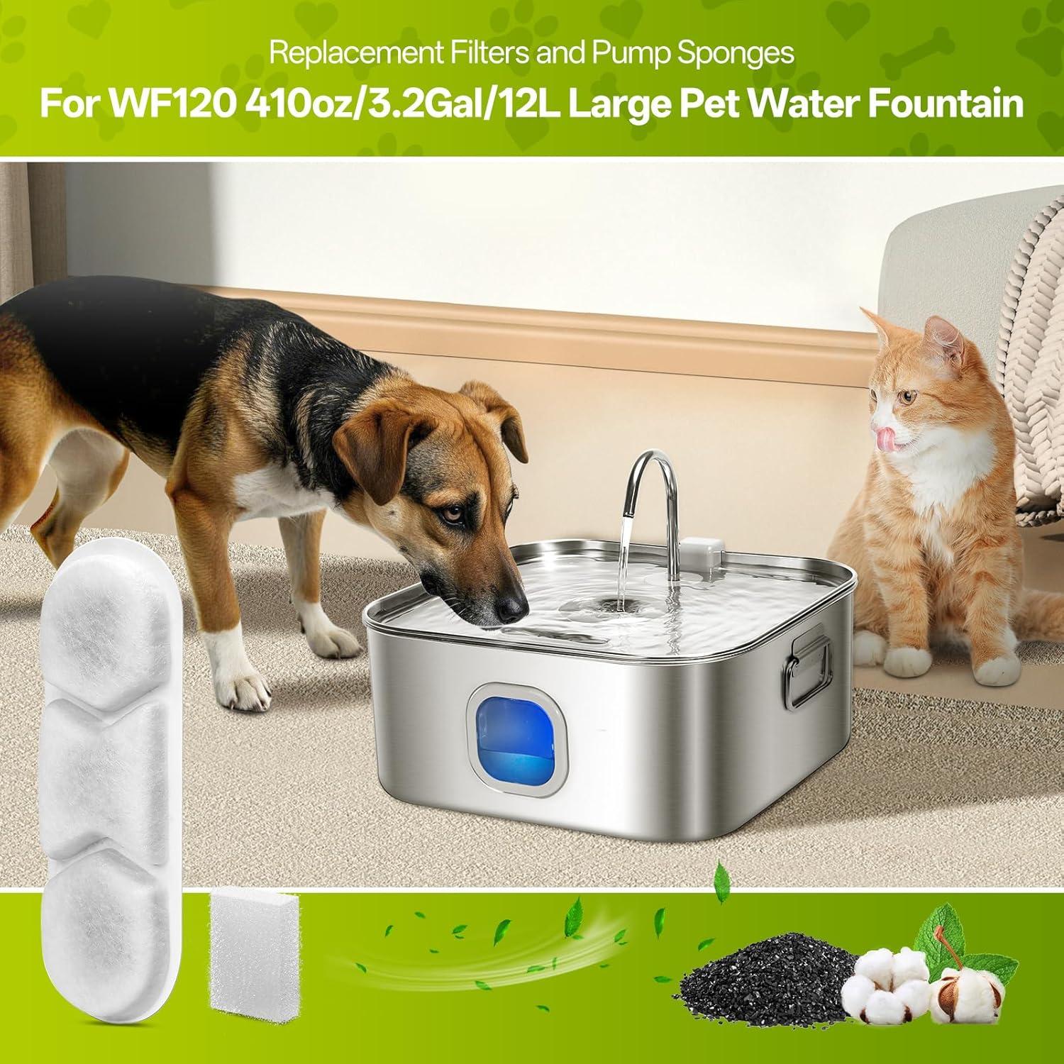 Filtros de Reemplazo ZEKIRY para Fuente de Agua Mascotas 6 Paquetes