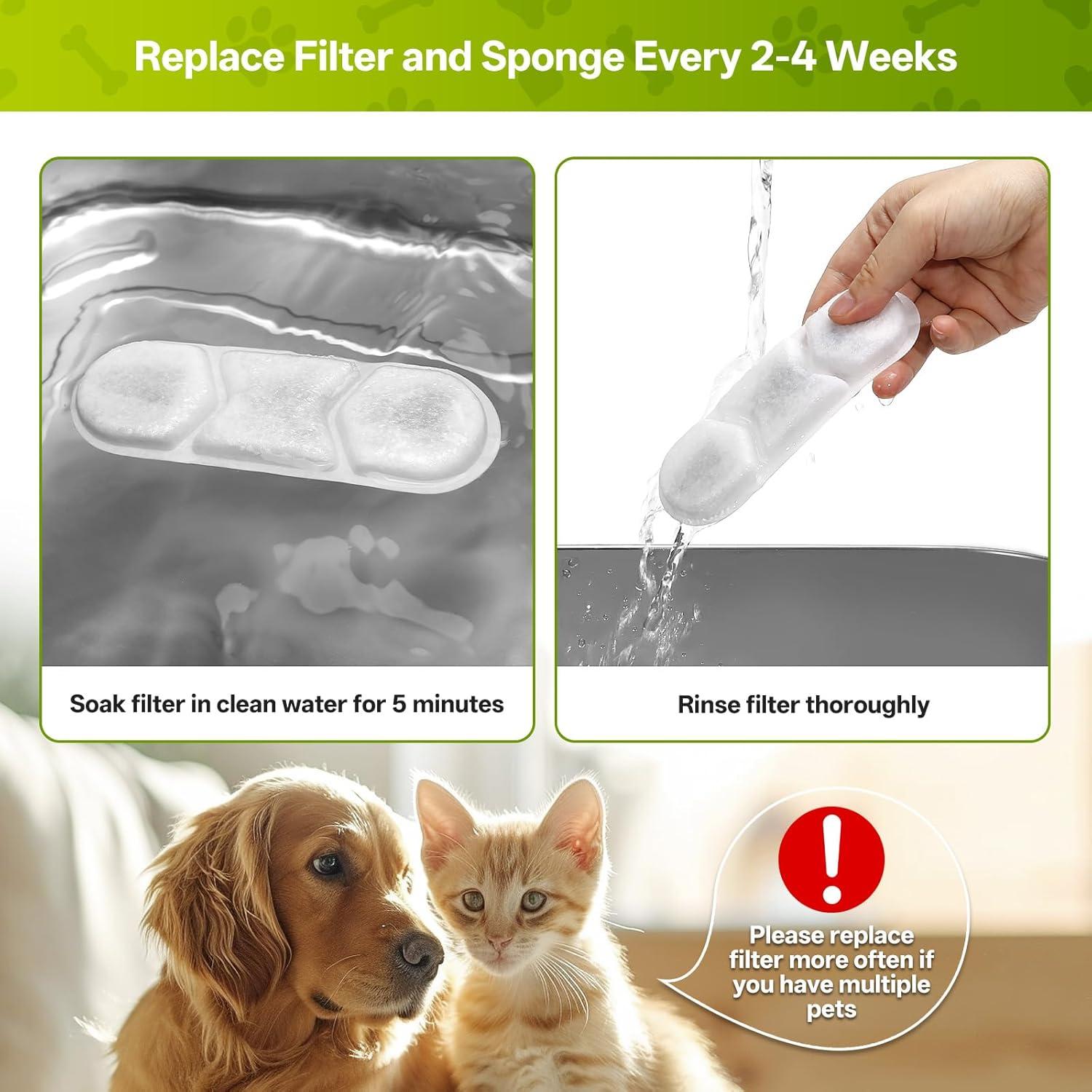 Filtros de Reemplazo ZEKIRY para Fuente de Agua Mascotas 6 Paquetes