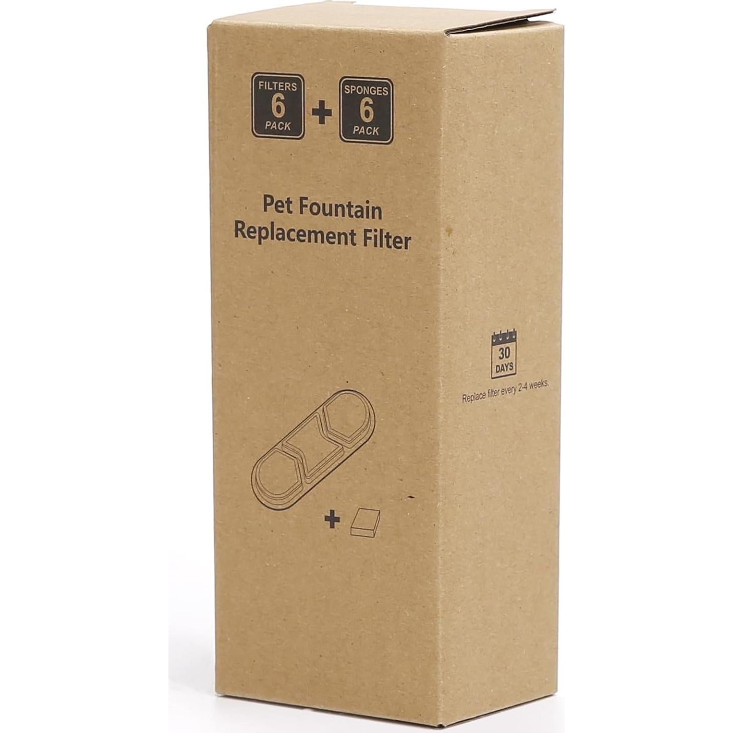 Filtros de Reemplazo ZEKIRY para Fuente de Agua Mascotas 6 Paquetes