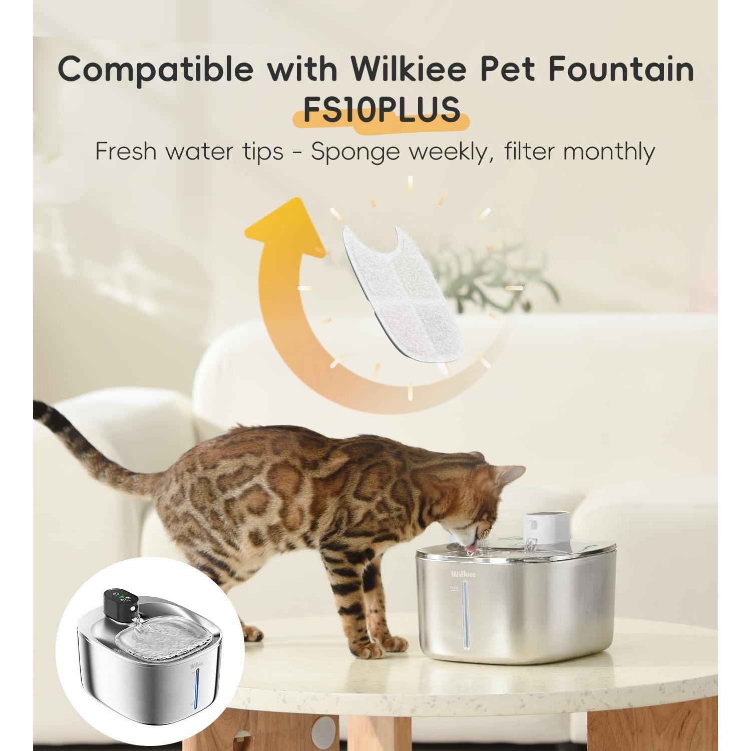 Paquete de 8 Filtros y 32 Esponjas WILKIEE FS10 Plus