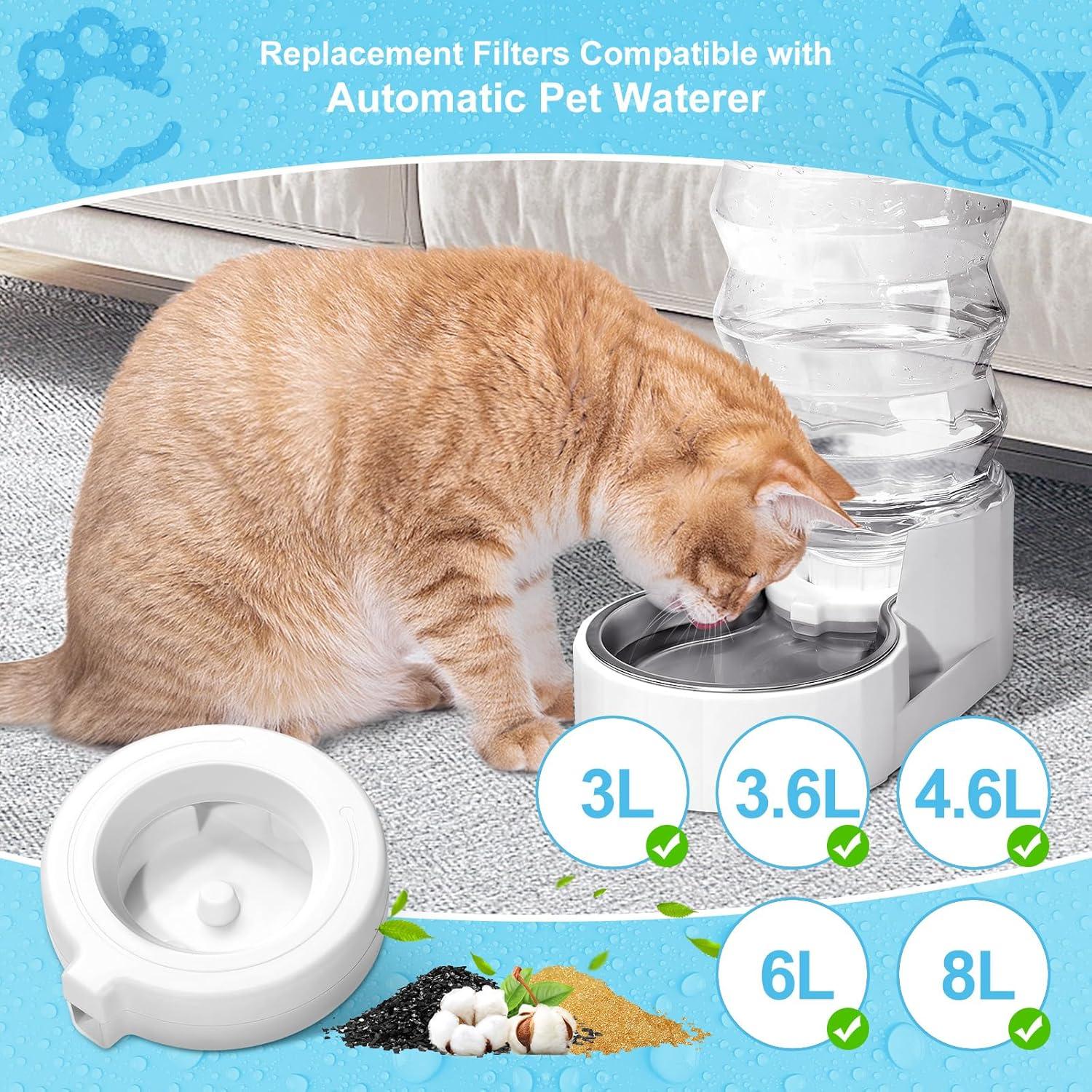 Paquete de 8 Filtros de Agua para Mascotas YOIHABV 3L-8L