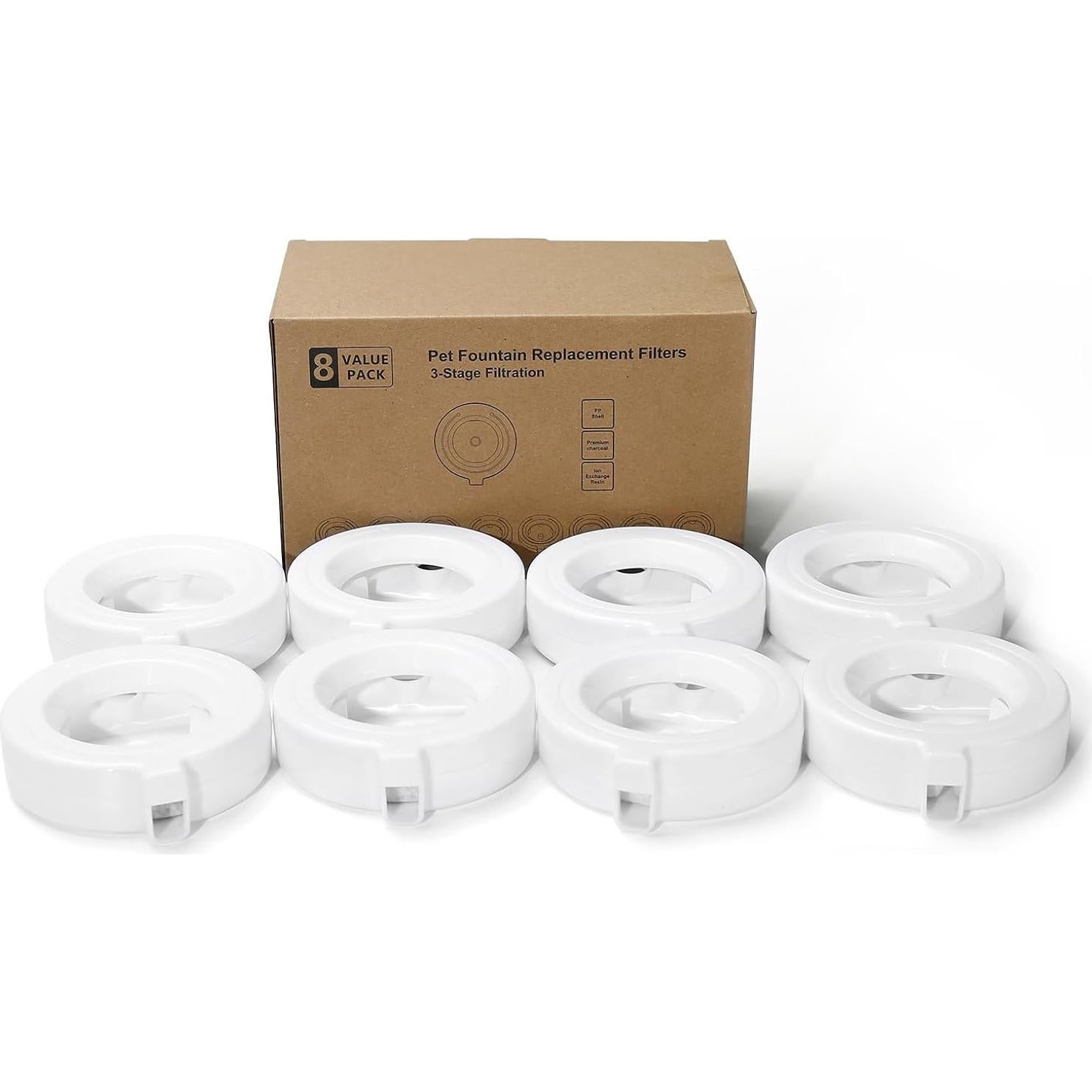 Paquete de 8 Filtros de Agua para Mascotas YOIHABV 3L-8L