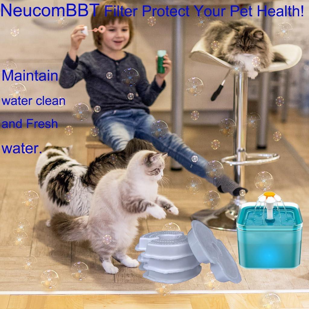 Paquete de 4 filtros para fuente de agua gatos NeucomBBT 2L