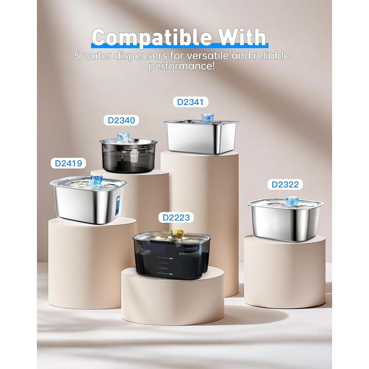 Filtros de Reemplazo SwSun D2341 para Fuente de Agua para Perros - 4 Unidades