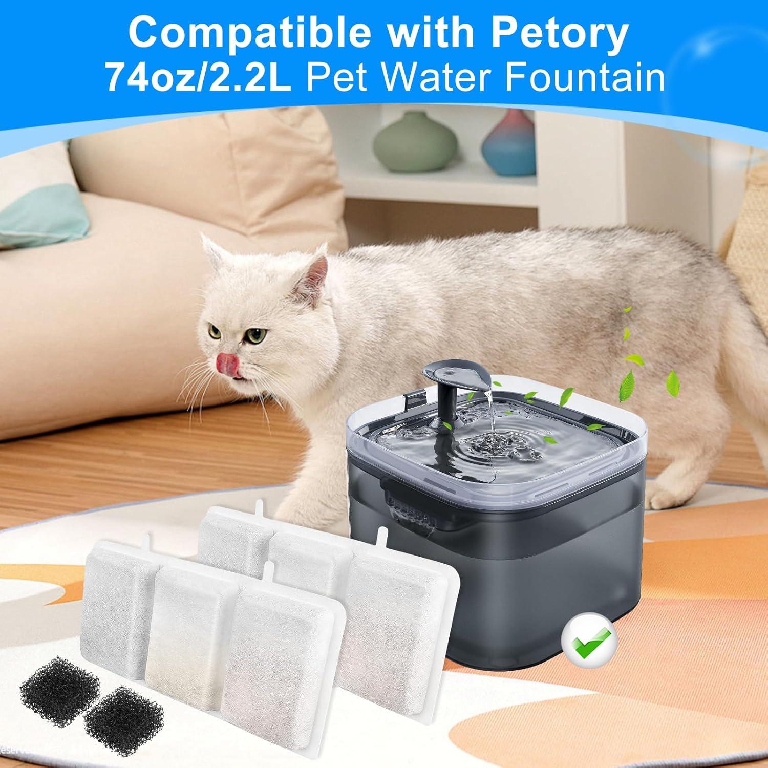 Filtros de Reemplazo para Fuente de Agua Gatos Cunina 24PCS