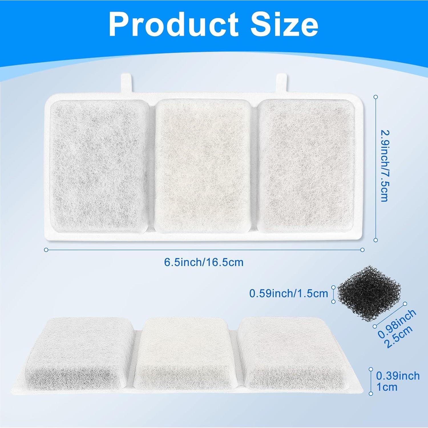 Filtros de Reemplazo para Fuente de Agua Gatos Cunina 24PCS