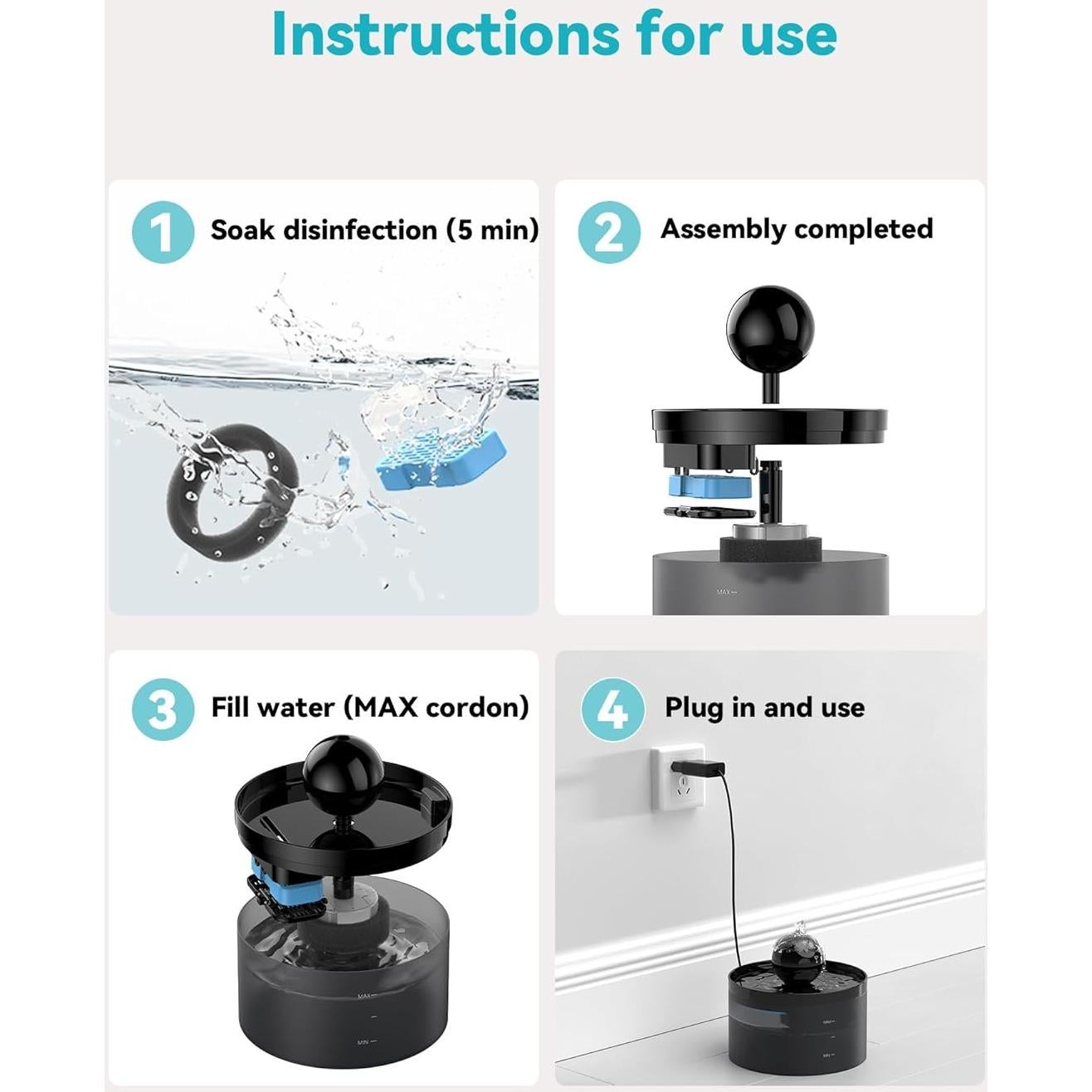 Filtros de Reemplazo GOOSTOO para Fuente de Agua Gato 12 Piezas