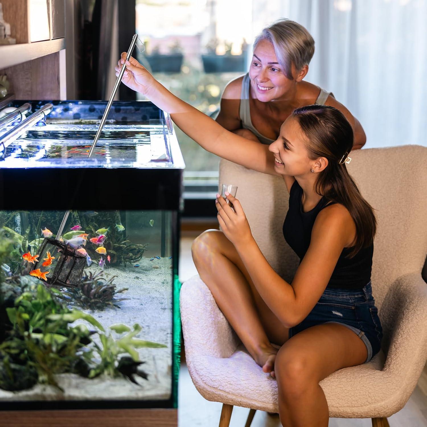 2 Piezas Red de Pesca Acuario QfwdfcTrenz Nylon 8x8cm