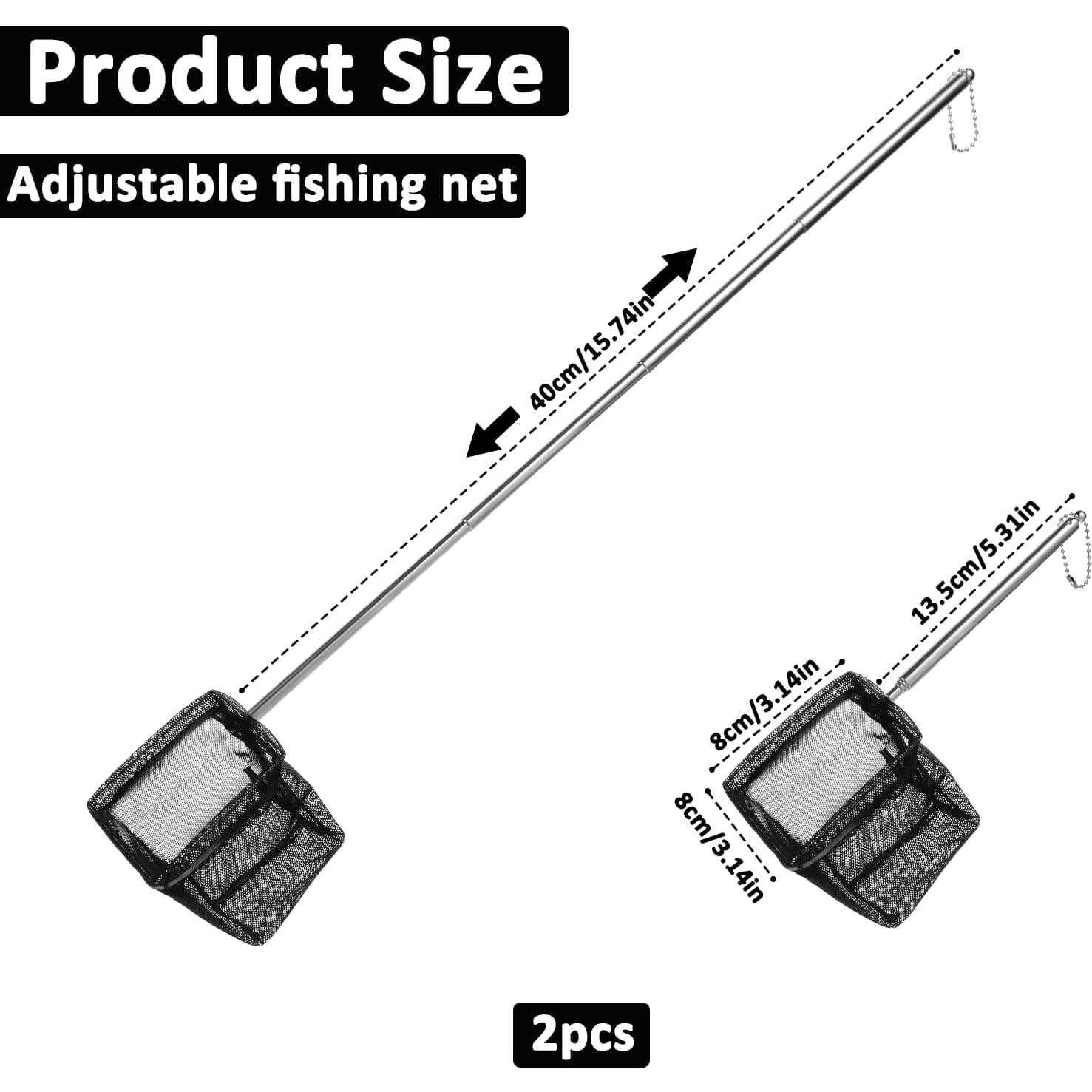 2 Piezas Red de Pesca Acuario QfwdfcTrenz Nylon 8x8cm