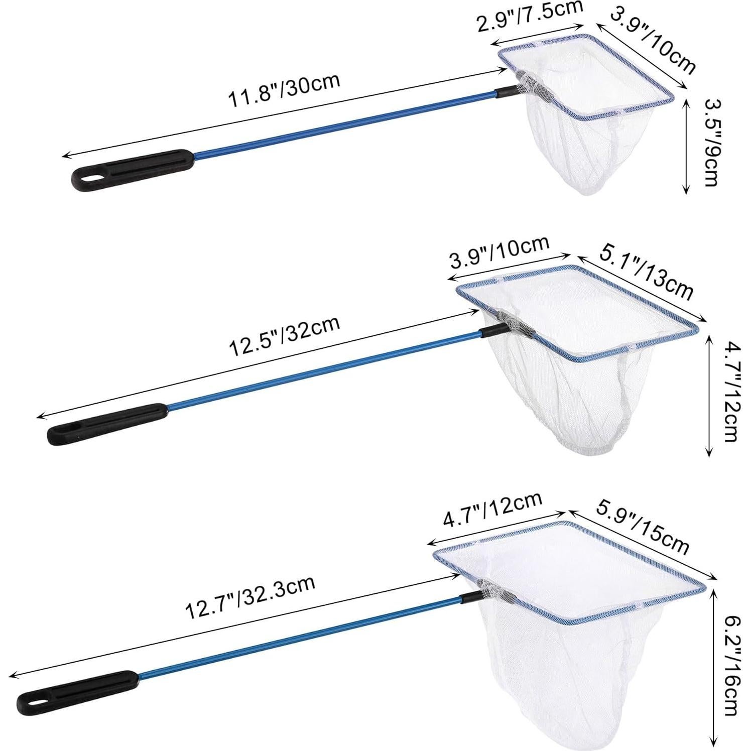Red de Acuario Lpraer 3PCS Nylon 10.16cm 12.7cm 15.24cm