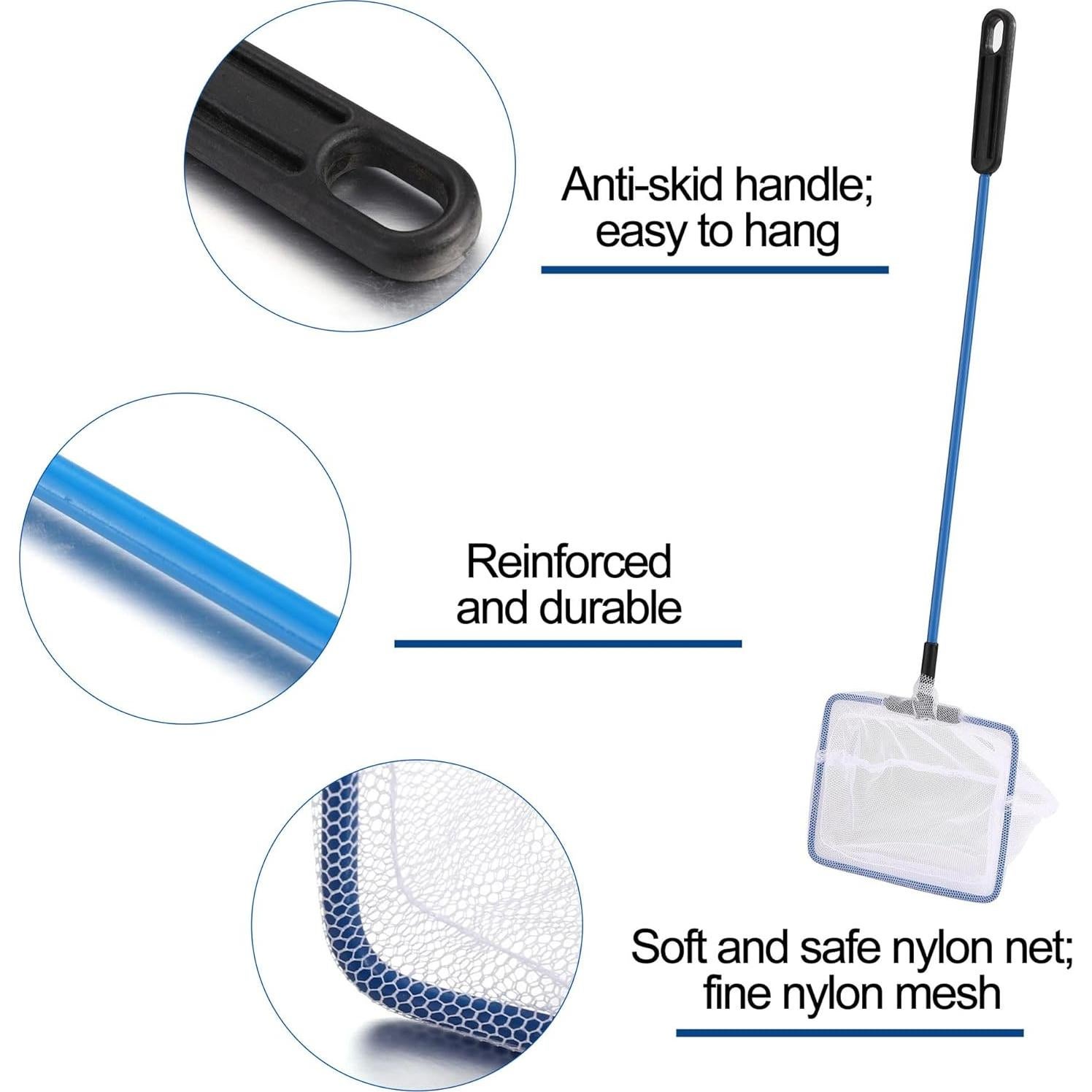 Red de Acuario Lpraer 3PCS Nylon 10.16cm 12.7cm 15.24cm