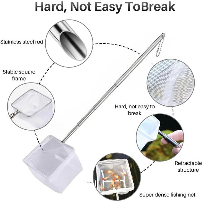 Red de Camarones LUODAKA 4 Pcs Acero Inoxidable Extensible