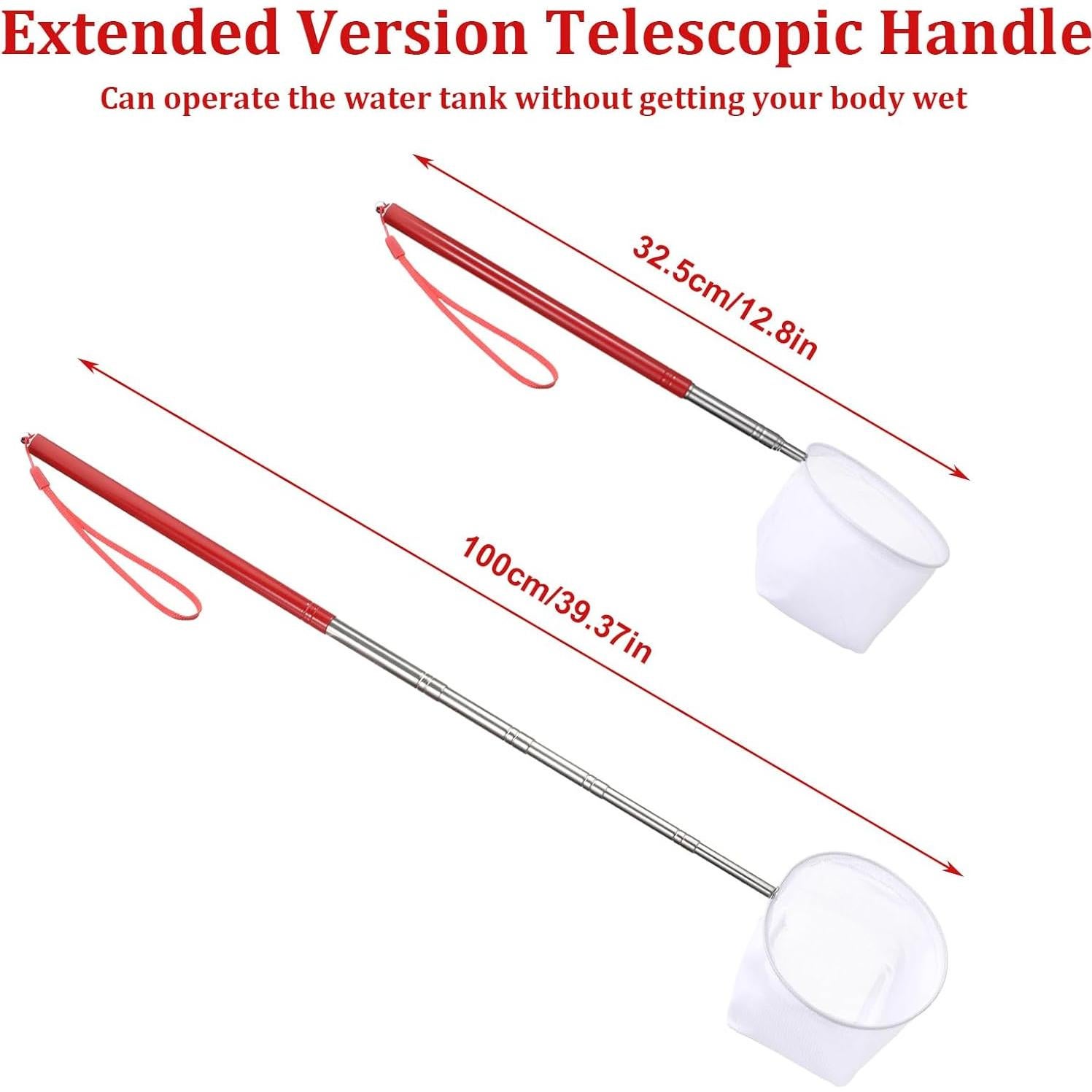 Red para Peces de Acuario Jxiwfvl 10.2 cm Mango Extensible