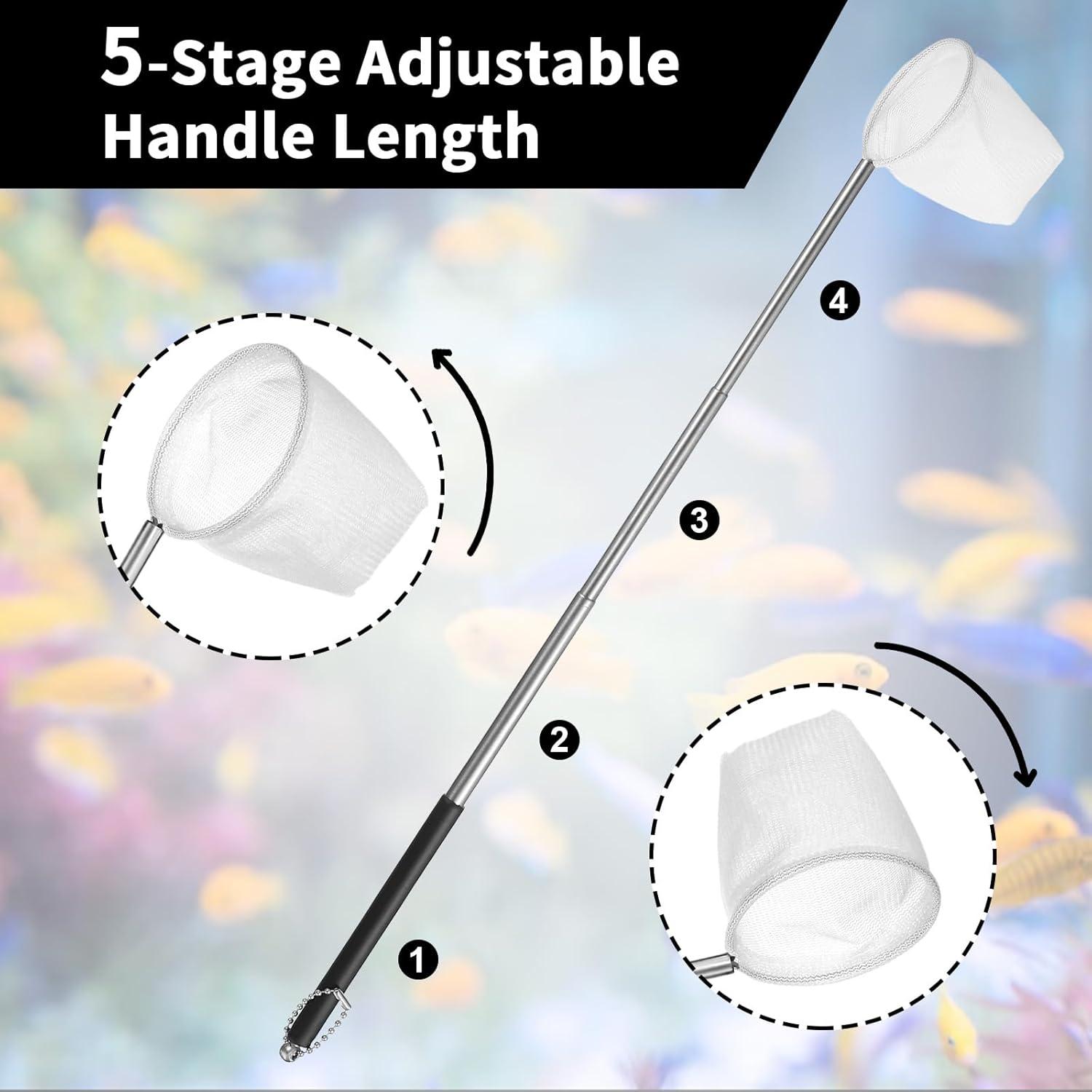 Red de Acuario Xelsluthe 2 Pcs con Mango Telescópico 5cm