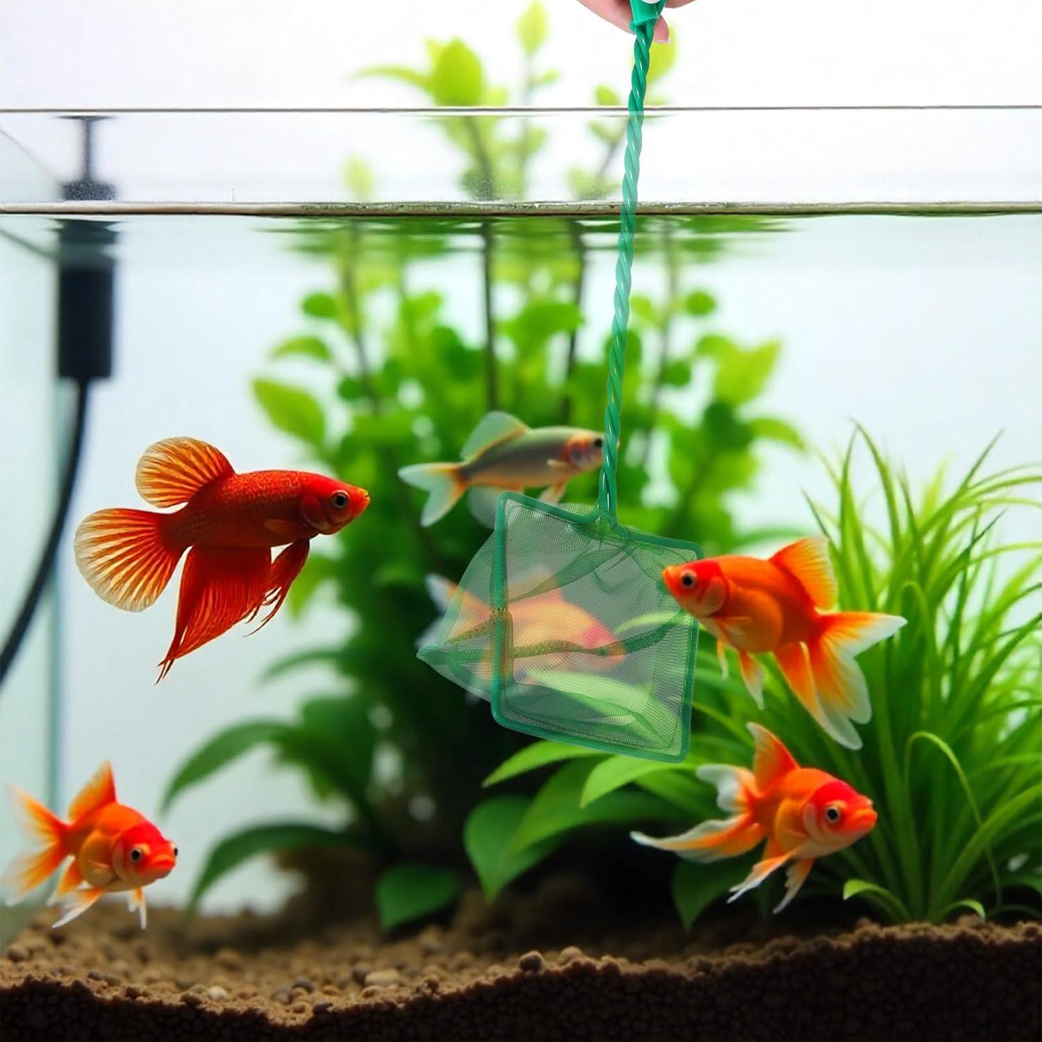 Red de Acuario Exircy 2 PCS Malla Fina Verde 25 cm