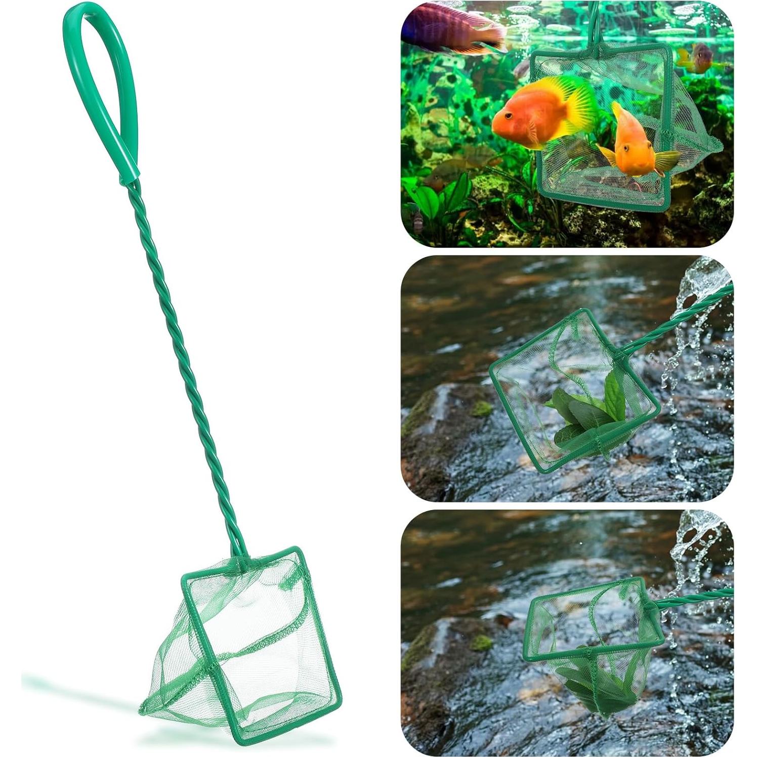 Red de Acuario Exircy 2 PCS Malla Fina Verde 25 cm