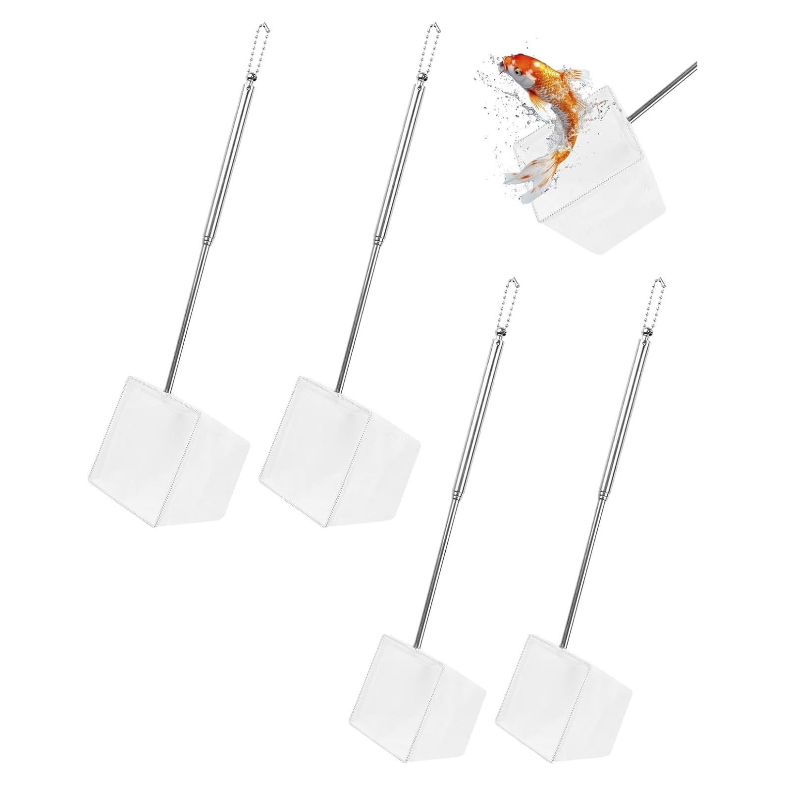 Juego de 4 Redes para Acuario WOJVVK - Nylon y Acero Inoxidable