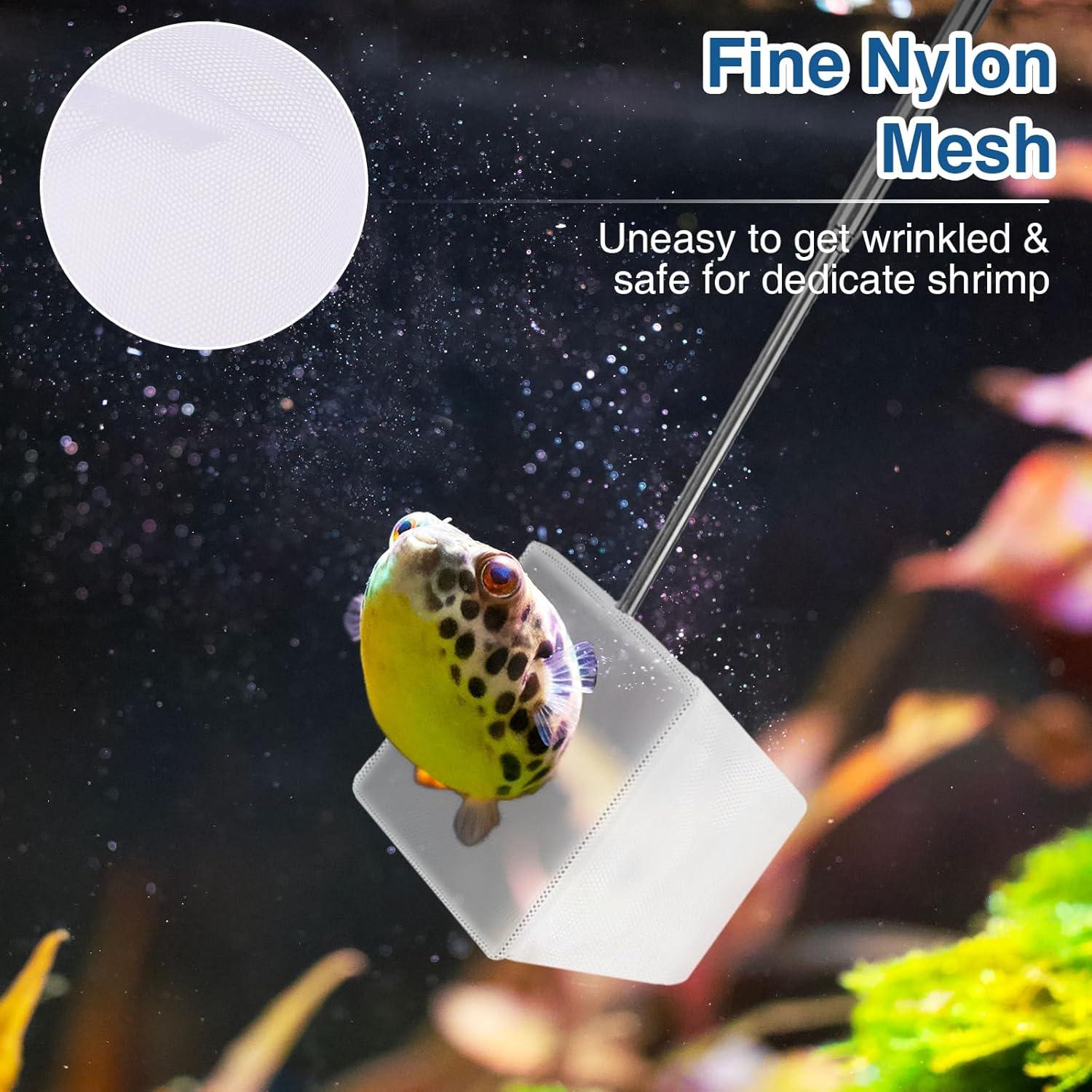 Juego de 4 Redes para Acuario WOJVVK - Nylon y Acero Inoxidable