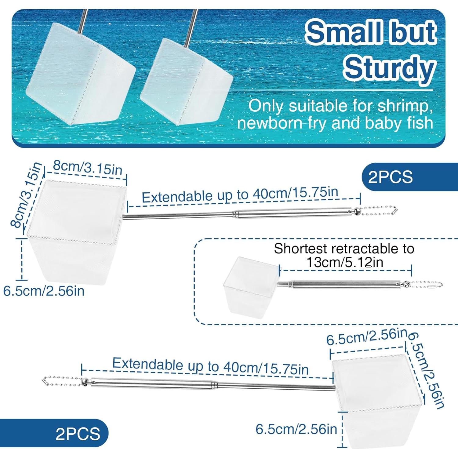 Juego de 4 Redes para Acuario WOJVVK - Nylon y Acero Inoxidable