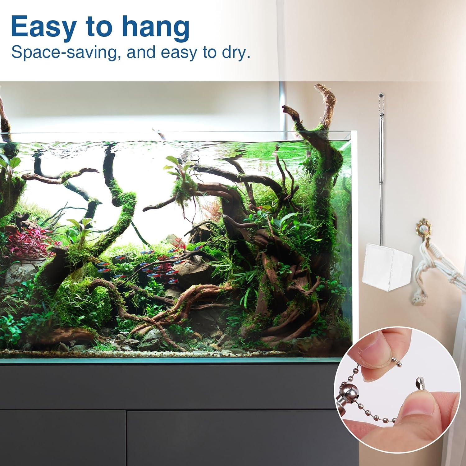 Juego de 4 Redes para Acuario WOJVVK - Nylon y Acero Inoxidable