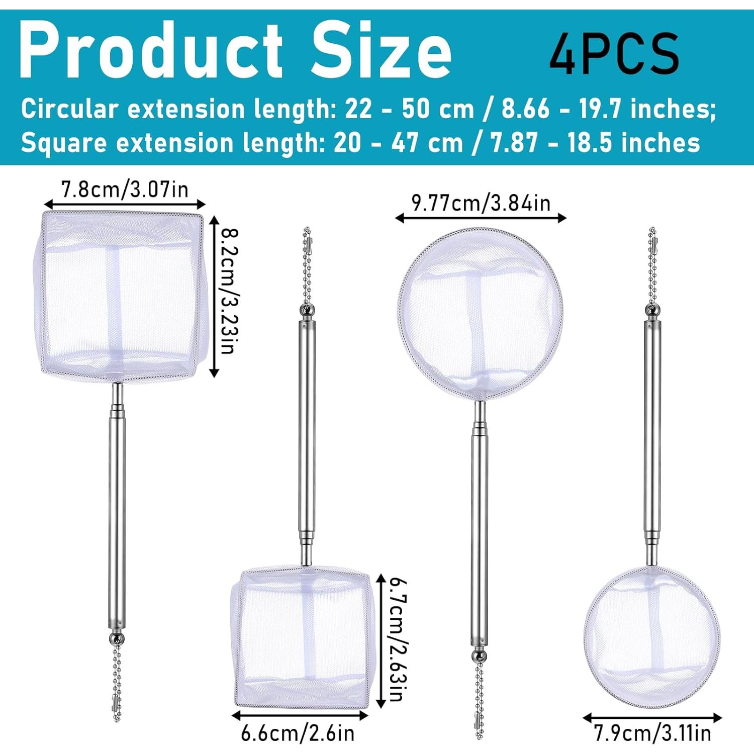 4 Redes de Camarones Skrfren con Mango Extensible Acero Inoxidable